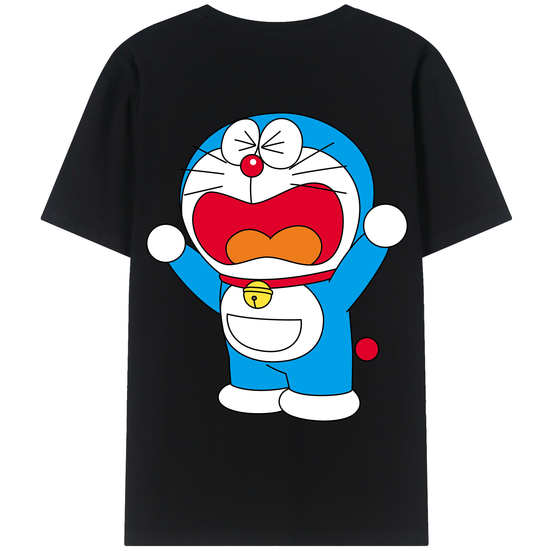 （画像用） ドラえもん Doraemon 綿100％ メンズ半袖Tシャツ（バックプリント） 通気性