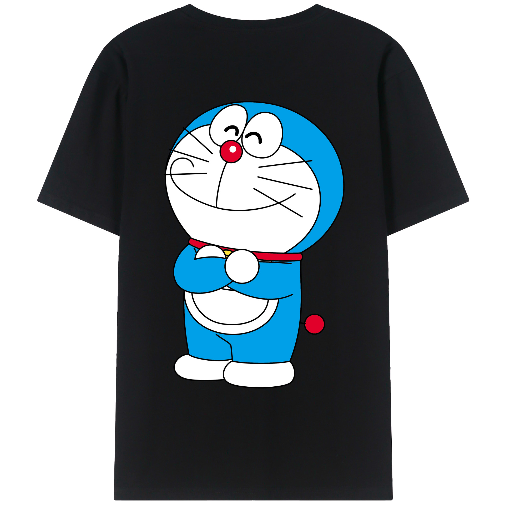 （画像用） ドラえもん Doraemon 綿100％ メンズ半袖Tシャツ（バックプリント） 通気性