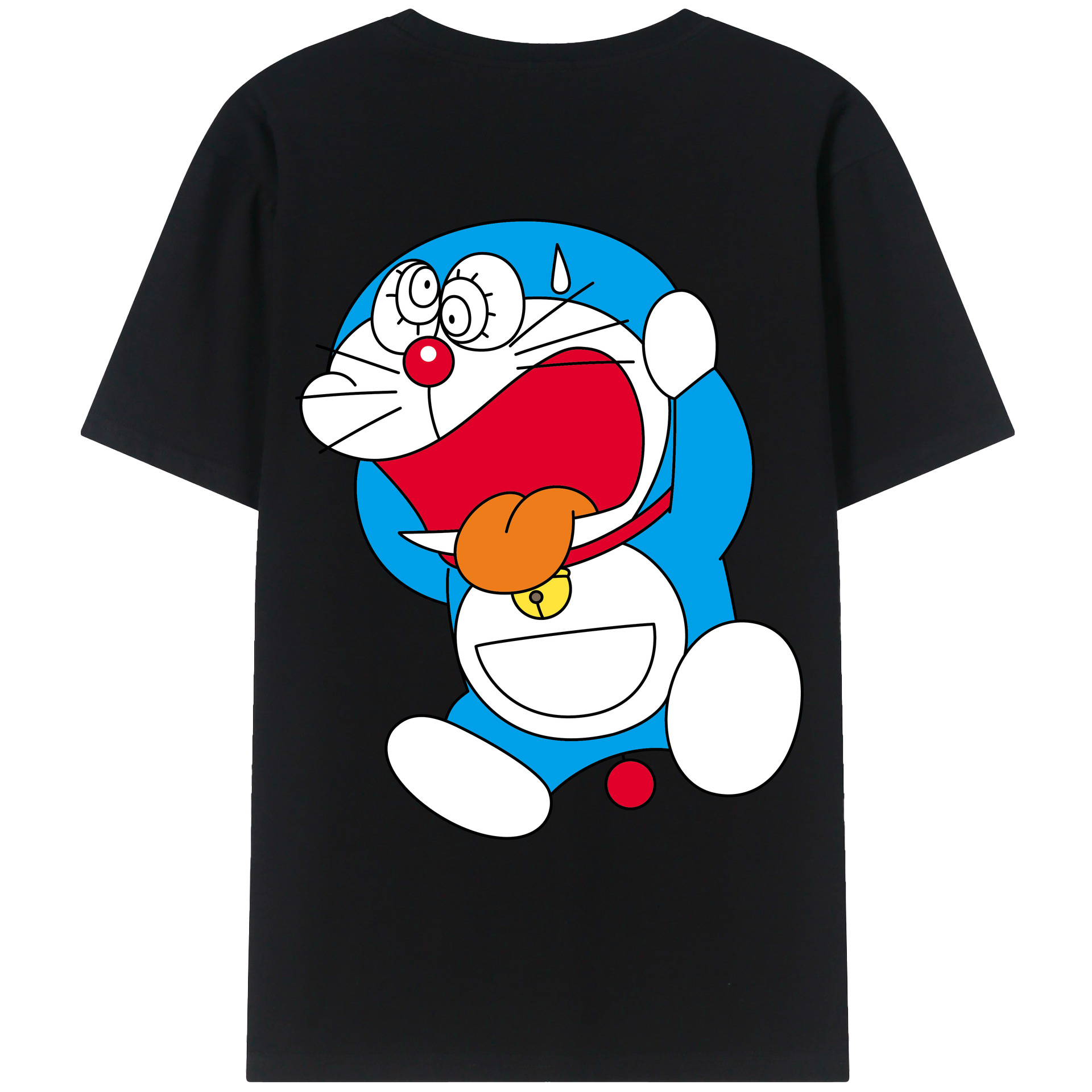 （画像用） ドラえもん Doraemon 綿100％ メンズ半袖Tシャツ（バックプリント） 通気性