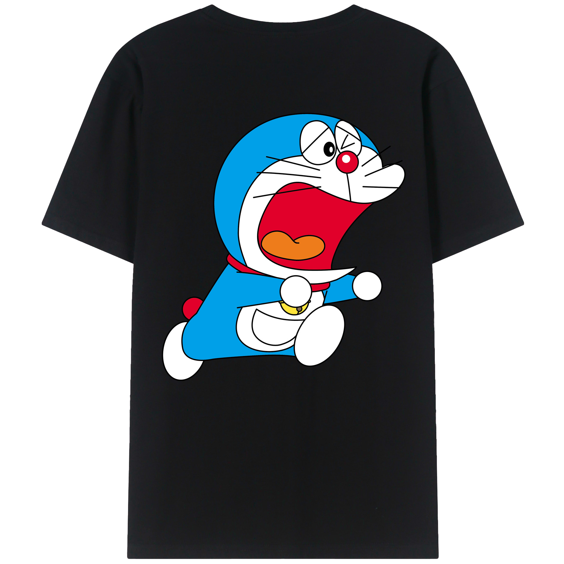 （画像用） ドラえもん Doraemon 綿100％ メンズ半袖Tシャツ（バックプリント） 通気性