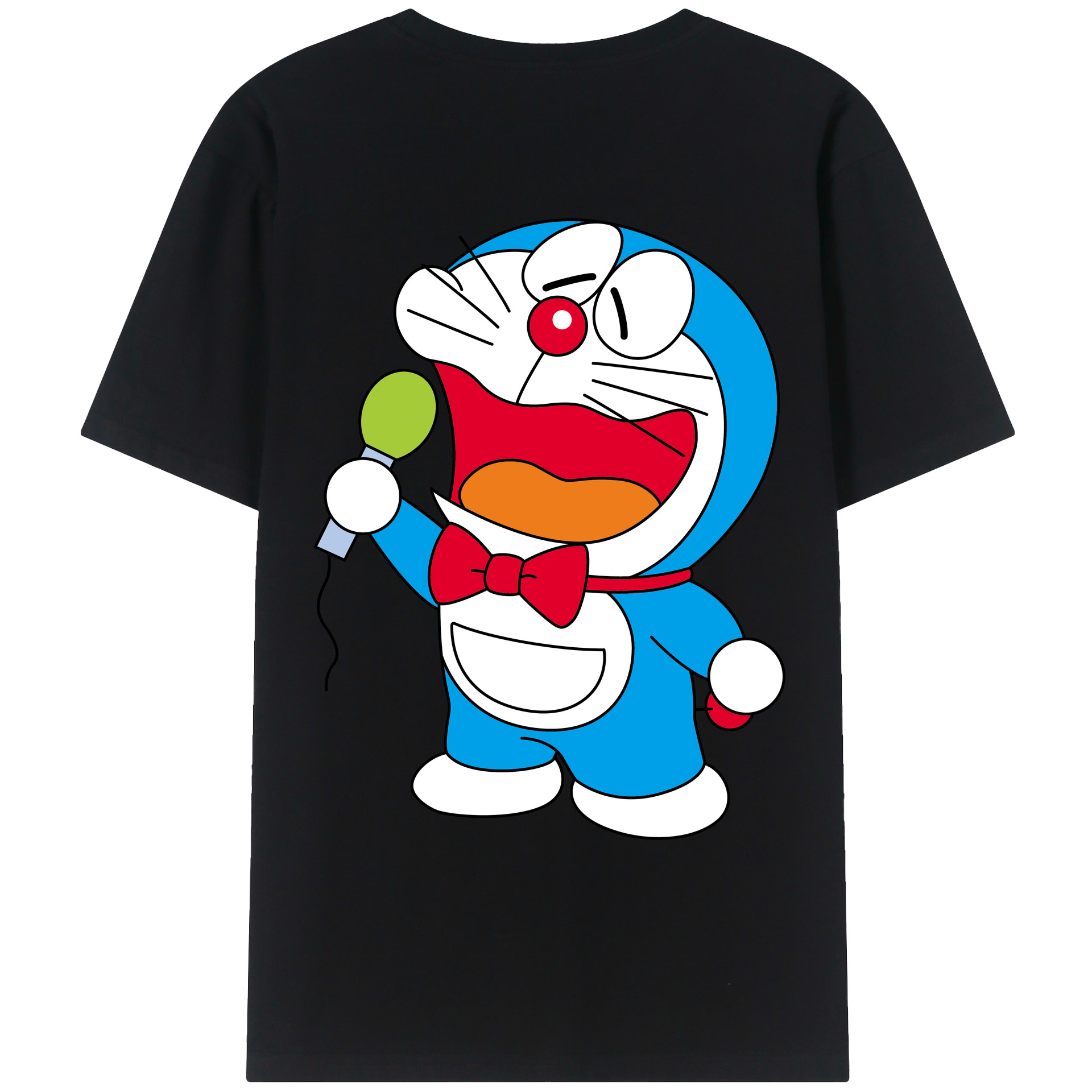 （画像用） ドラえもん Doraemon 綿100％ メンズ半袖Tシャツ（バックプリント） 通気性