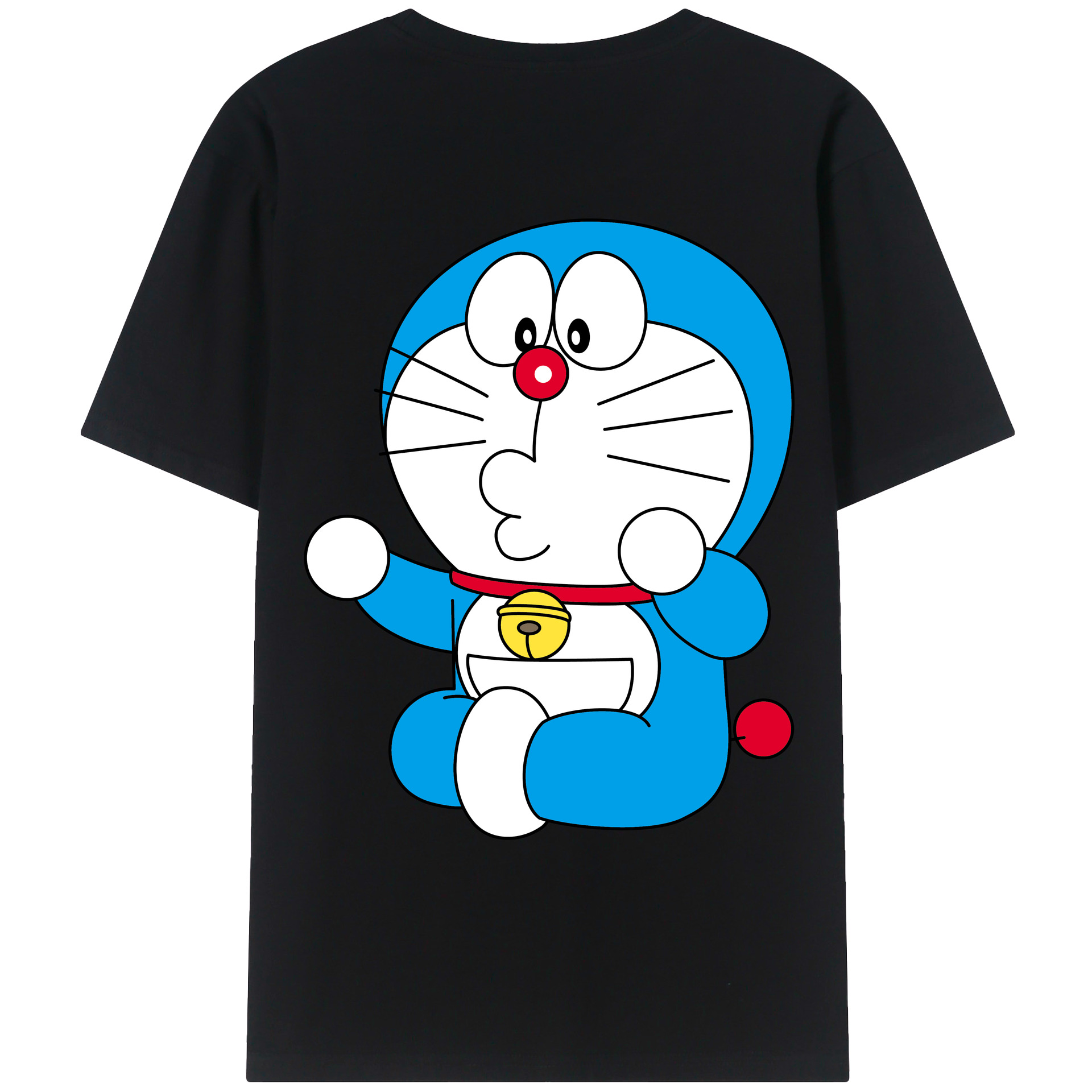 （画像用） ドラえもん Doraemon 綿100％ メンズ半袖Tシャツ（バックプリント） 通気性