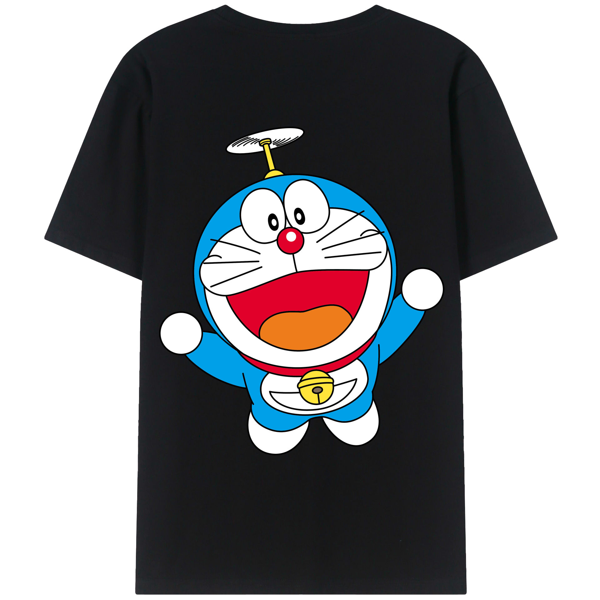 （画像用） ドラえもん Doraemon 綿100％ メンズ半袖Tシャツ（バックプリント） 通気性