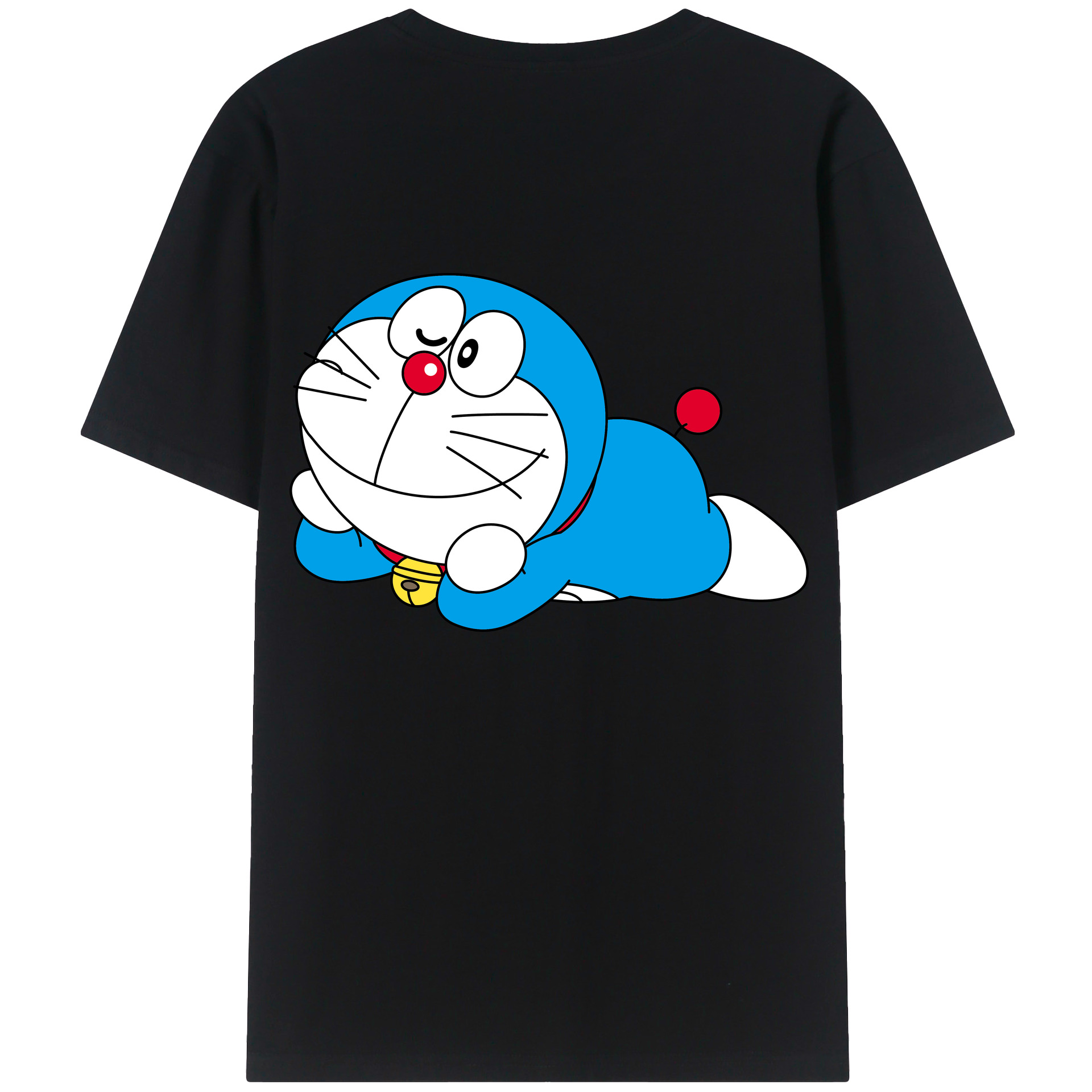 （画像用） ドラえもん Doraemon 綿100％ メンズ半袖Tシャツ（バックプリント） 通気性