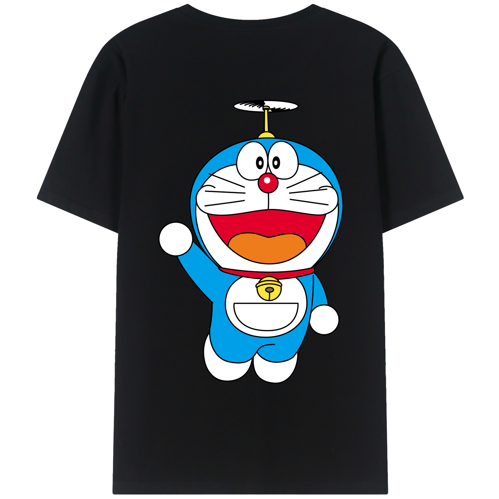 （画像用） ドラえもん Doraemon 綿100％ メンズ半袖Tシャツ（バックプリント） 通気性