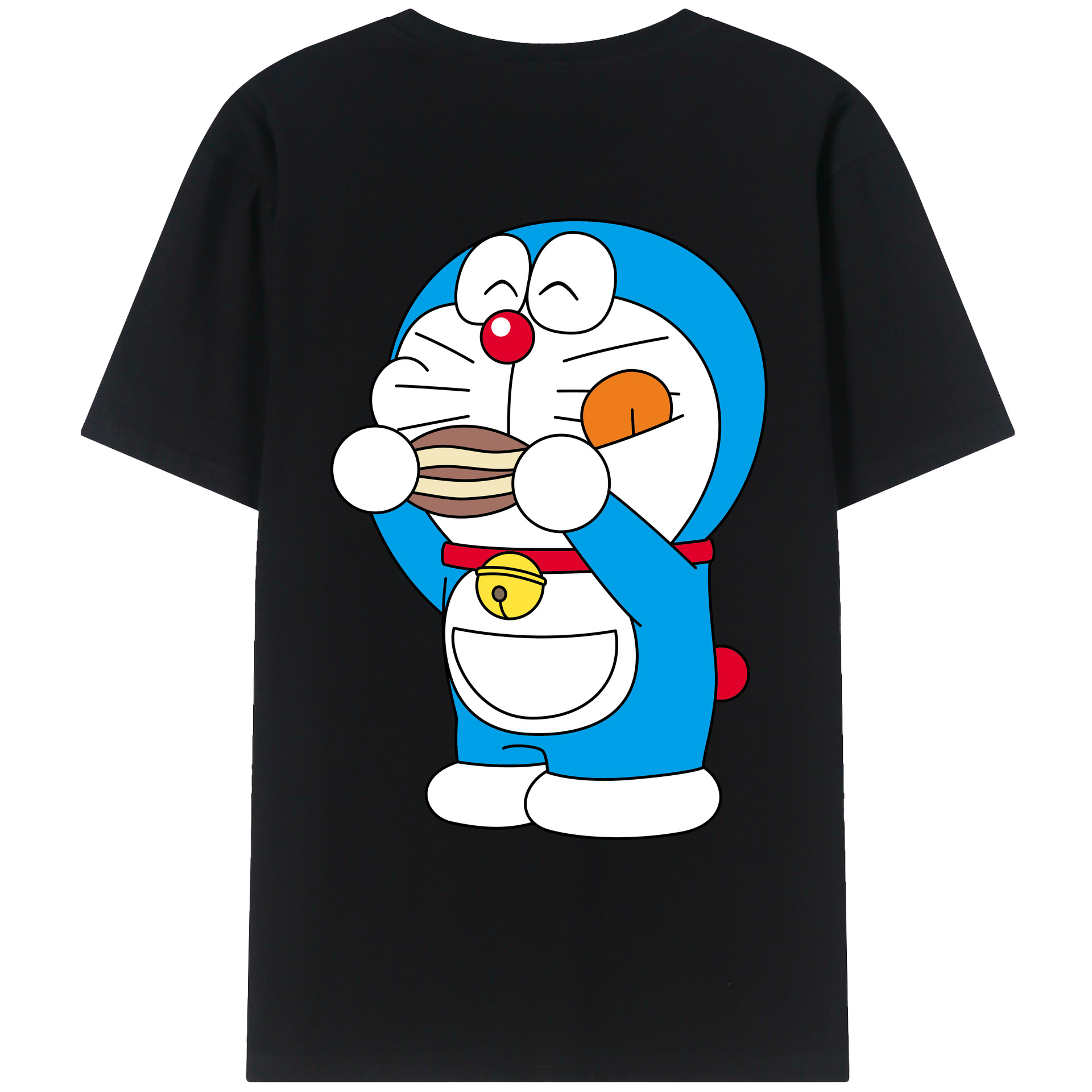 （画像用） ドラえもん Doraemon 綿100％ メンズ半袖Tシャツ（バックプリント） 通気性