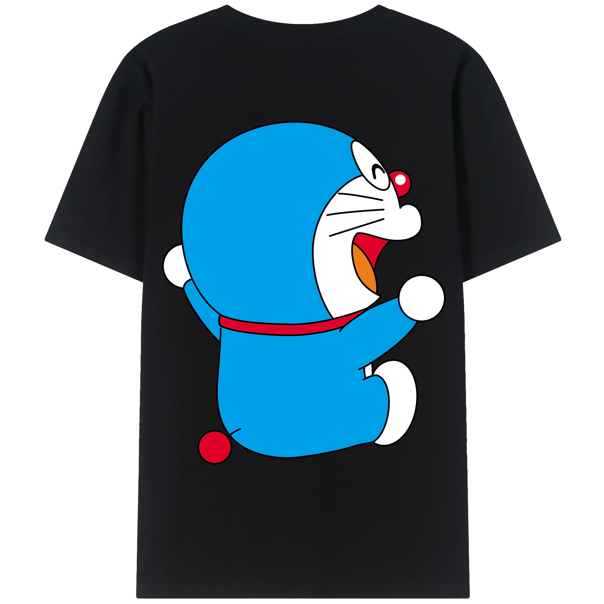 （画像用） ドラえもん Doraemon 綿100％ メンズ半袖Tシャツ（バックプリント） 通気性