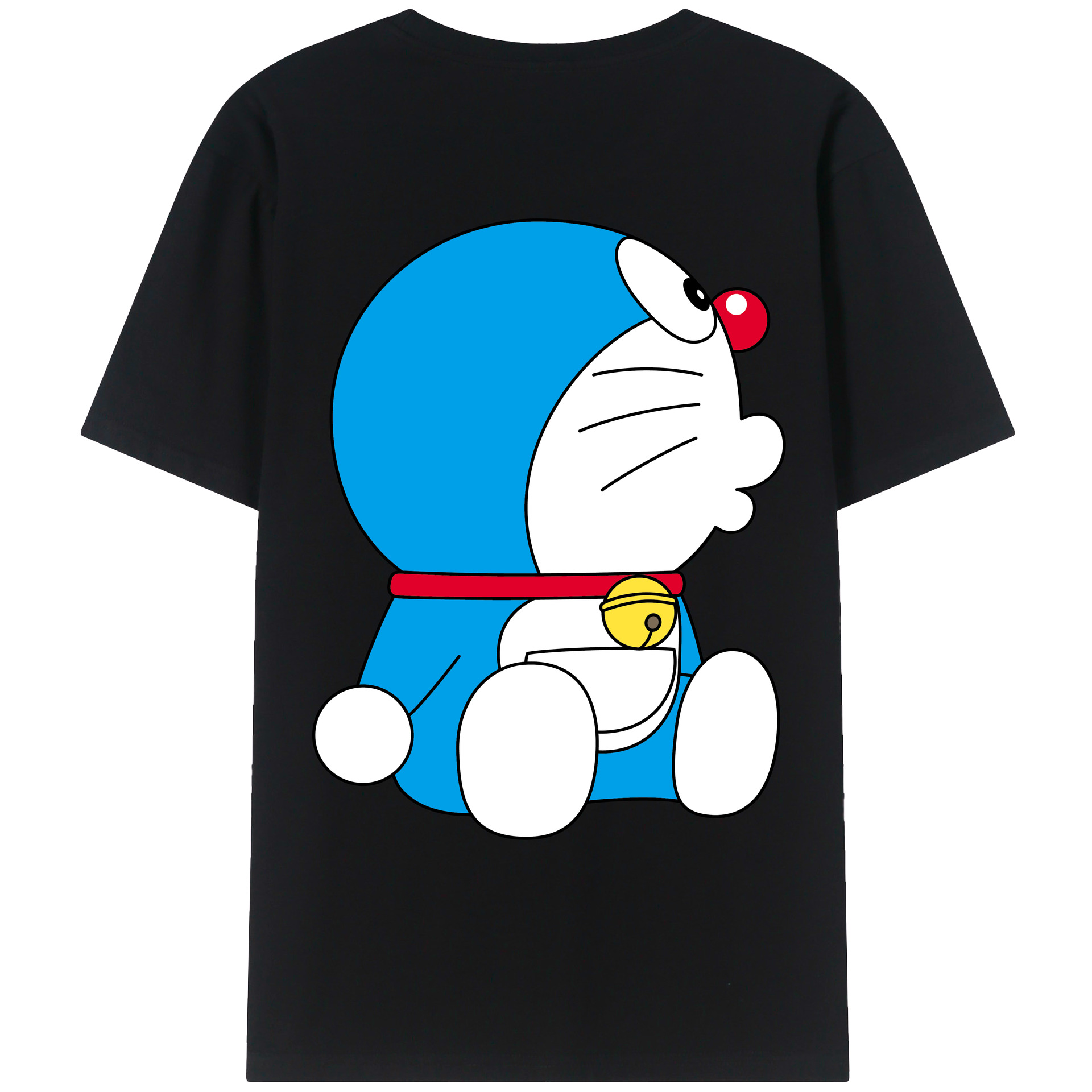 （画像用） ドラえもん Doraemon 綿100％ メンズ半袖Tシャツ（バックプリント） 通気性