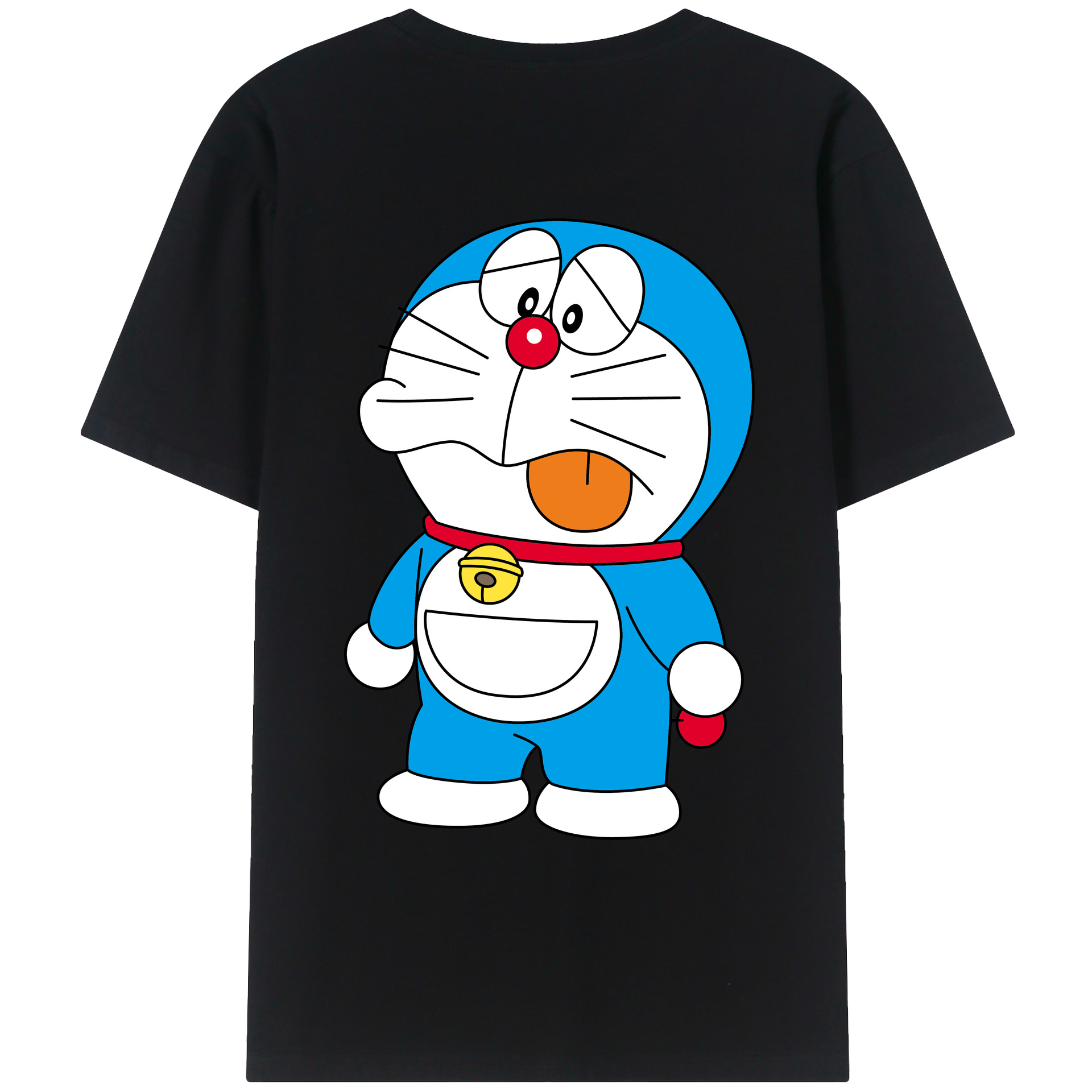 （画像用） ドラえもん Doraemon 綿100％ メンズ半袖Tシャツ（バックプリント） 通気性