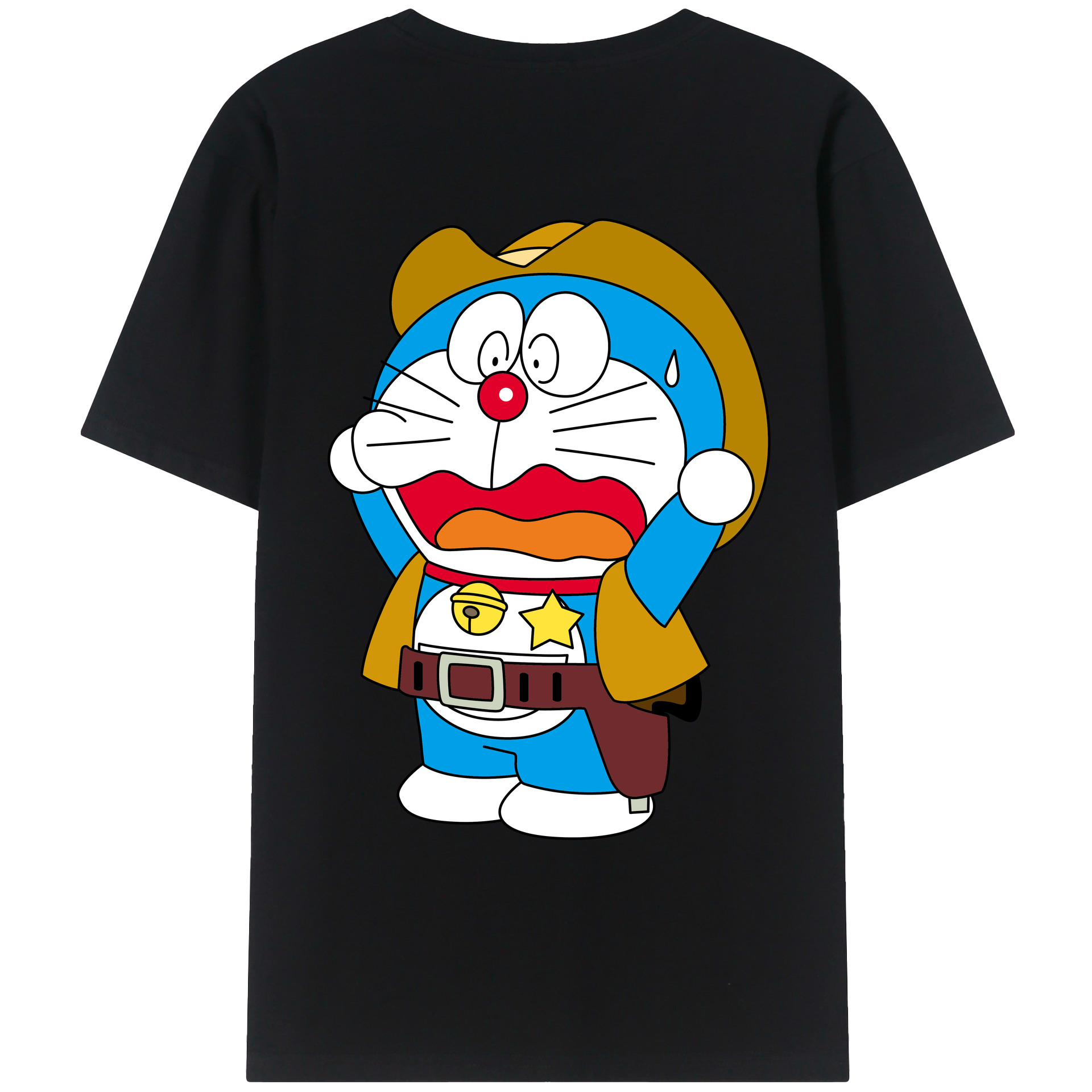 （画像用） ドラえもん Doraemon 綿100％ メンズ半袖Tシャツ（バックプリント） 通気性