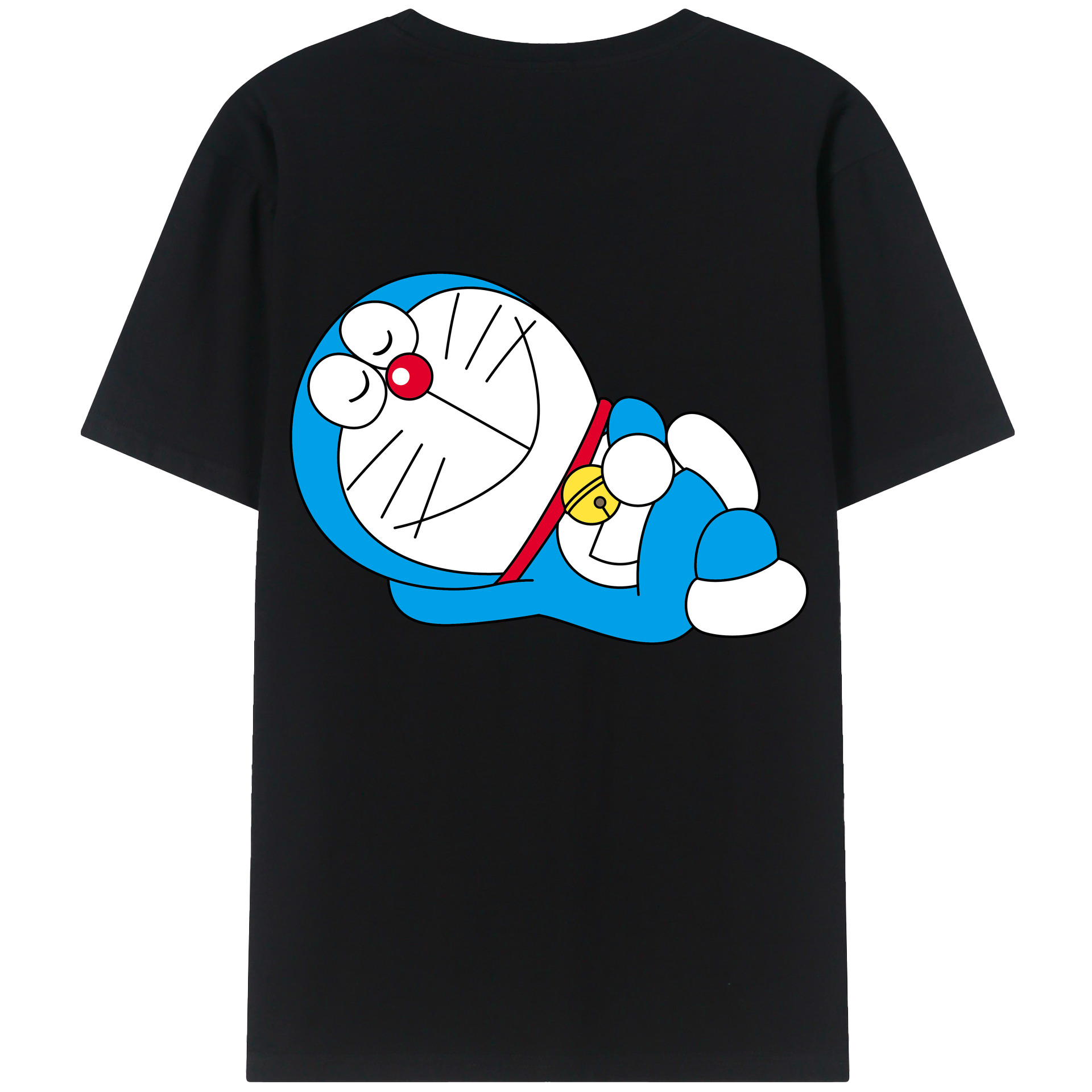 （画像用） ドラえもん Doraemon 綿100％ メンズ半袖Tシャツ（バックプリント） 通気性
