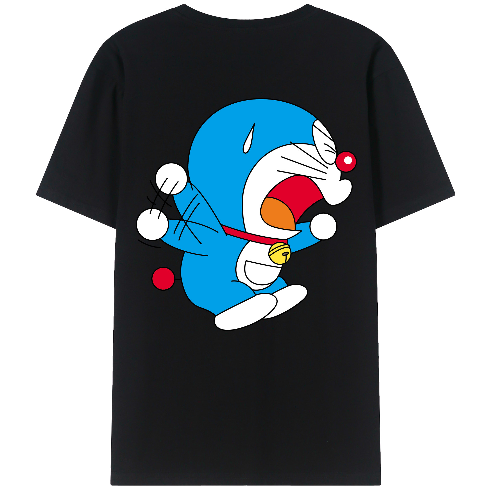 （画像用） ドラえもん Doraemon 綿100％ メンズ半袖Tシャツ（バックプリント） 通気性