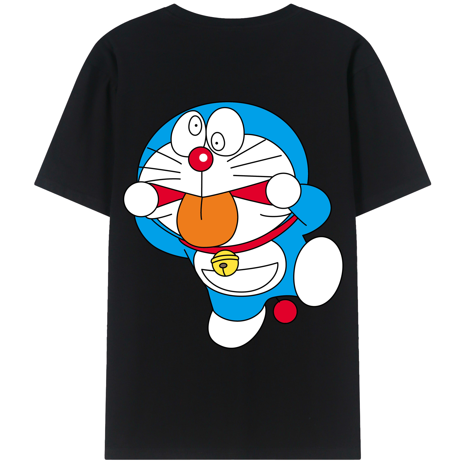 （画像用） ドラえもん Doraemon 綿100％ メンズ半袖Tシャツ（バックプリント） 通気性