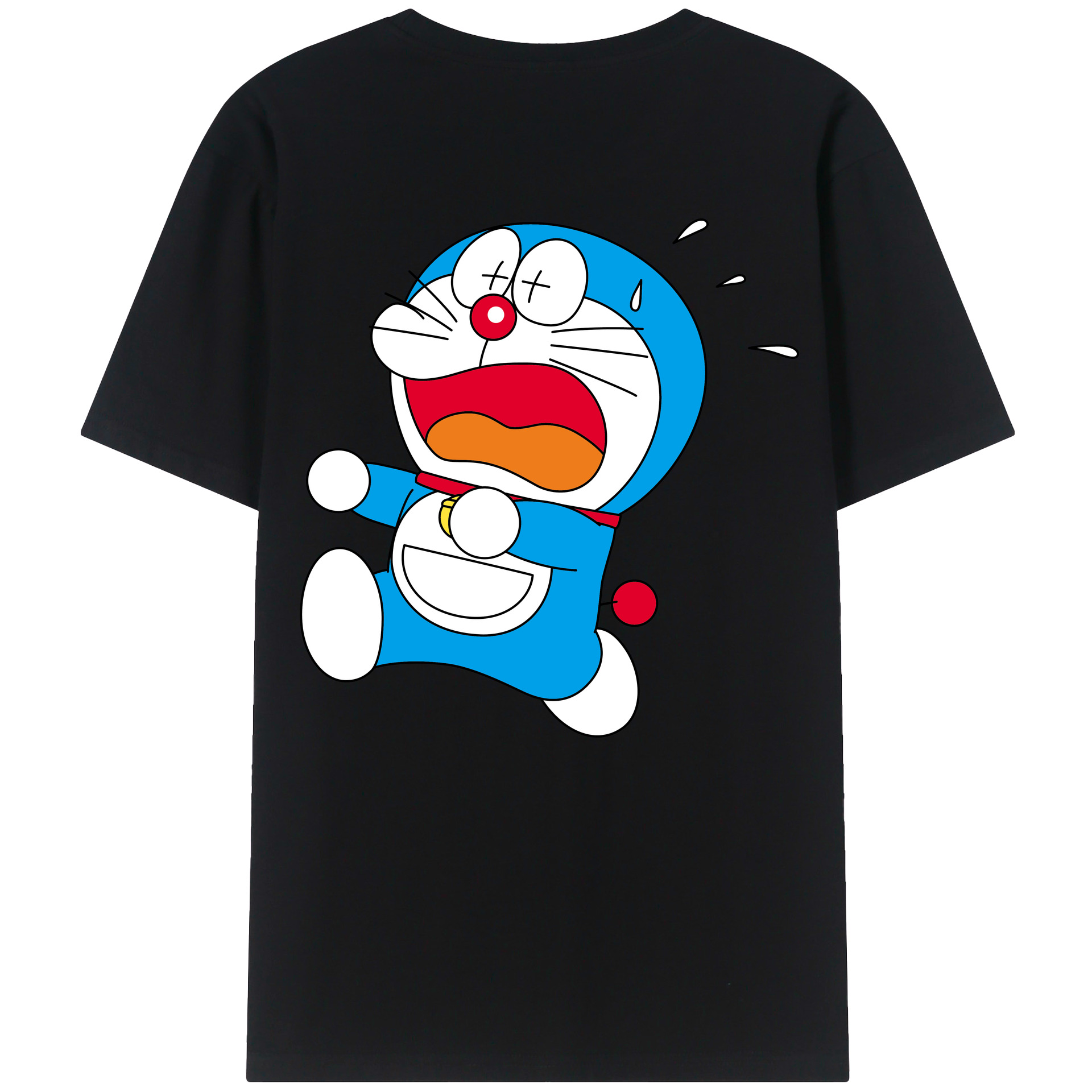 （画像用） ドラえもん Doraemon 綿100％ メンズ半袖Tシャツ（バックプリント） 通気性