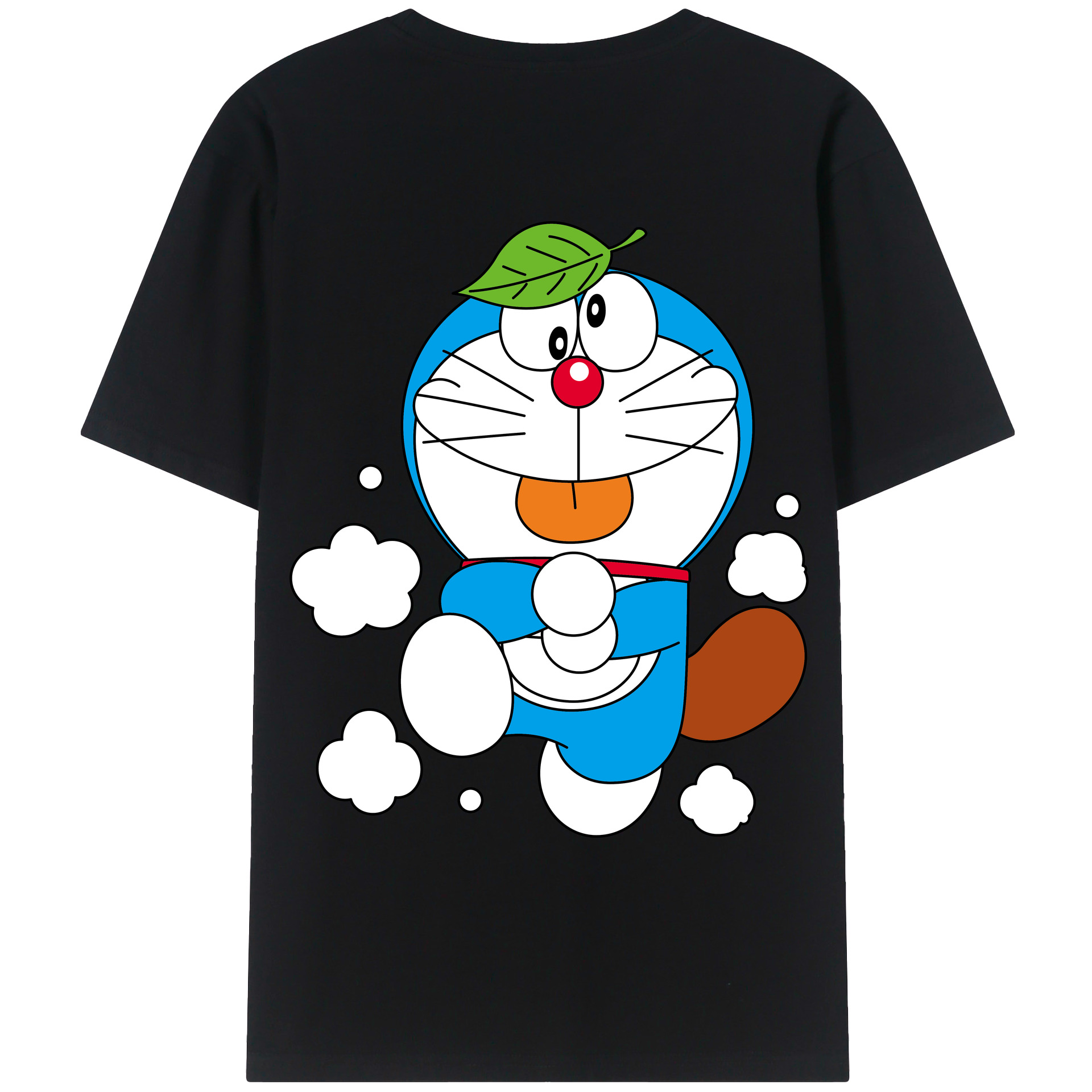 （画像用） ドラえもん Doraemon 綿100％ メンズ半袖Tシャツ（バックプリント） 通気性