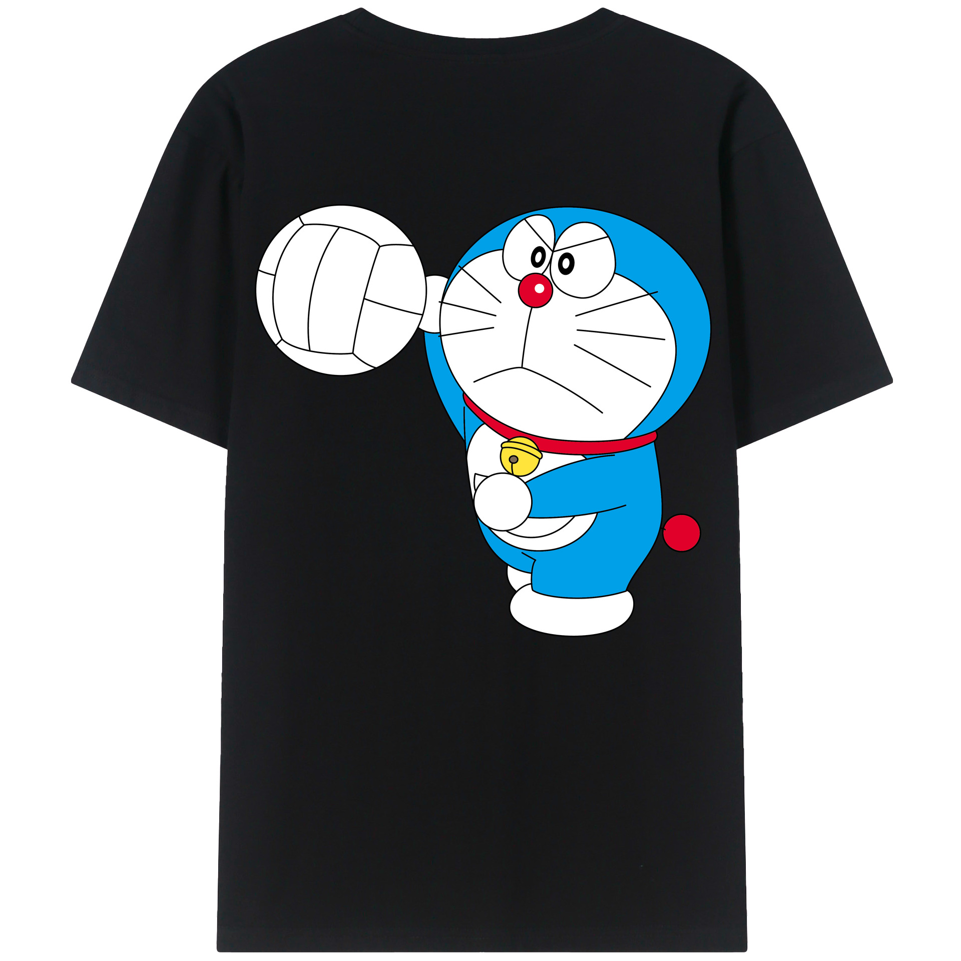 （画像用） ドラえもん Doraemon 綿100％ メンズ半袖Tシャツ（バックプリント） 通気性