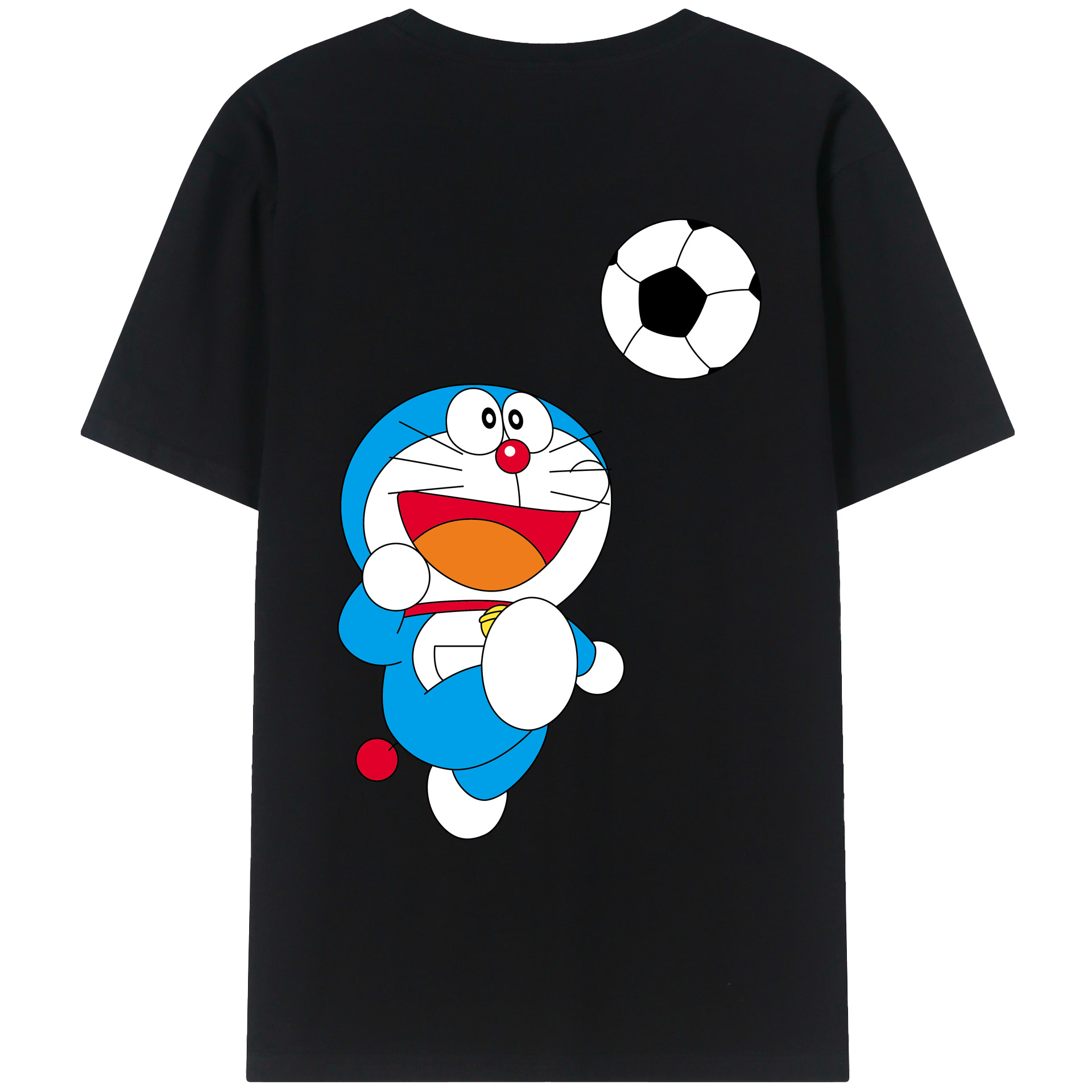 （画像用） ドラえもん Doraemon 綿100％ メンズ半袖Tシャツ（バックプリント） 通気性