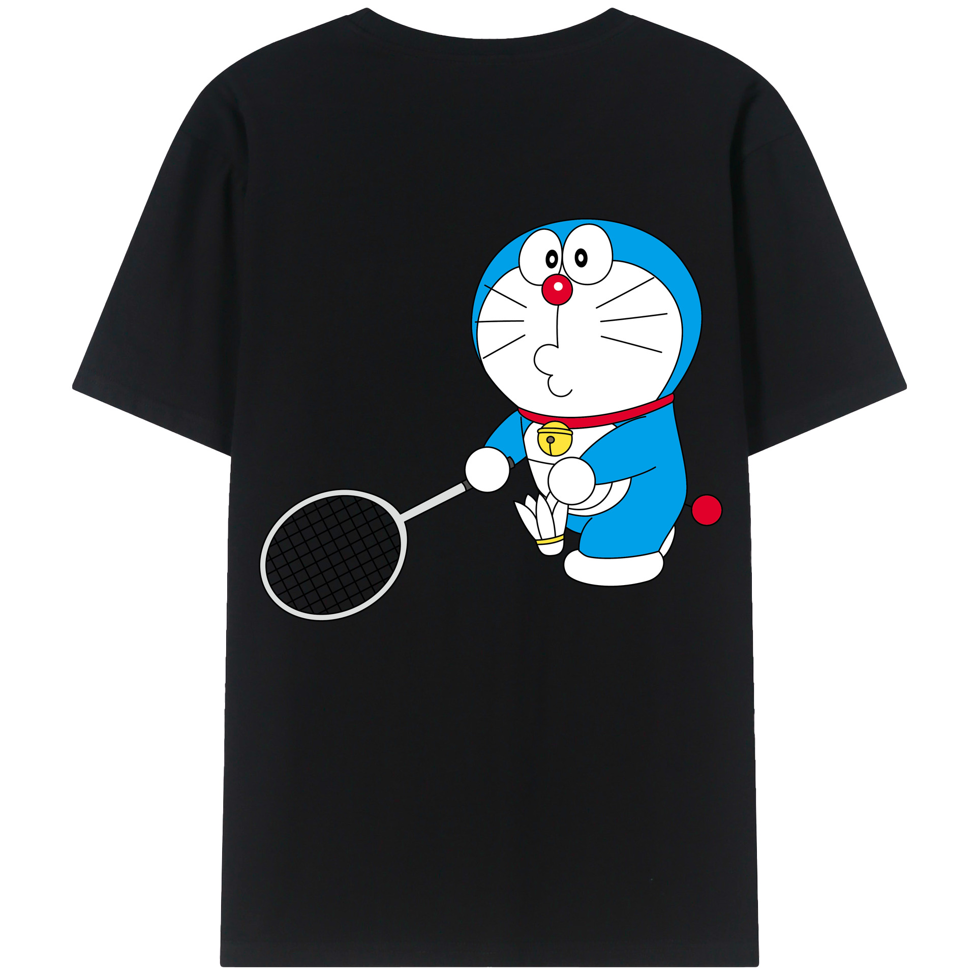 （画像用） ドラえもん Doraemon 綿100％ メンズ半袖Tシャツ（バックプリント） 通気性