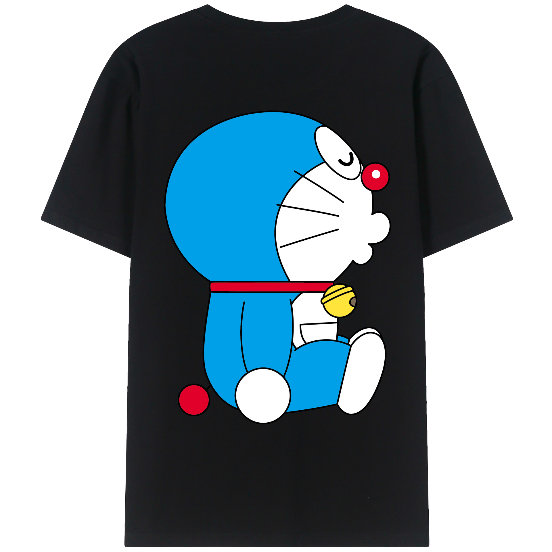 （画像用） ドラえもん Doraemon 綿100％ メンズ半袖Tシャツ（バックプリント） 通気性