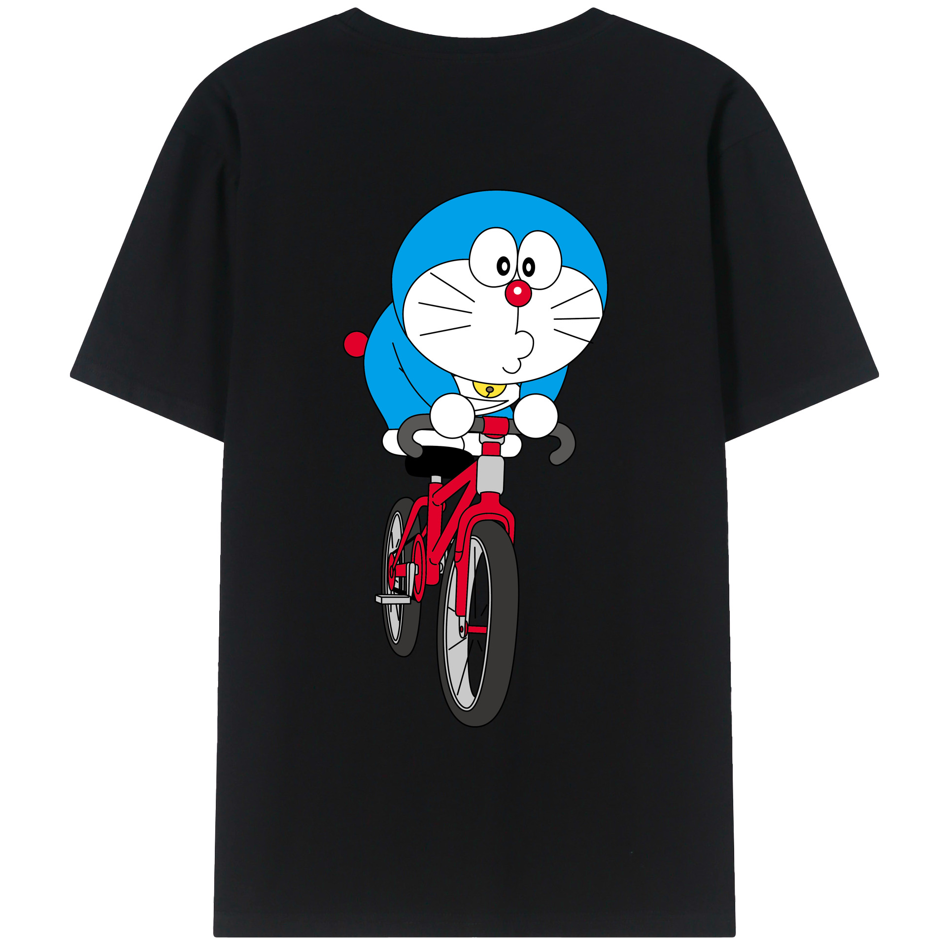 （画像用） ドラえもん Doraemon 綿100％ メンズ半袖Tシャツ（バックプリント） 通気性