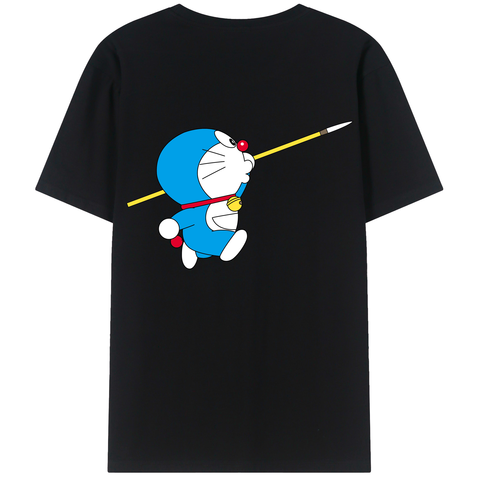 （画像用） ドラえもん Doraemon 綿100％ メンズ半袖Tシャツ（バックプリント） 通気性