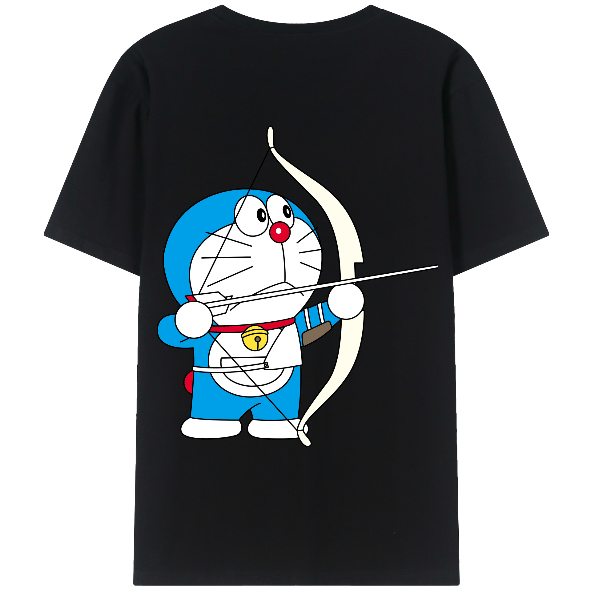 （画像用） ドラえもん Doraemon 綿100％ メンズ半袖Tシャツ（バックプリント） 通気性