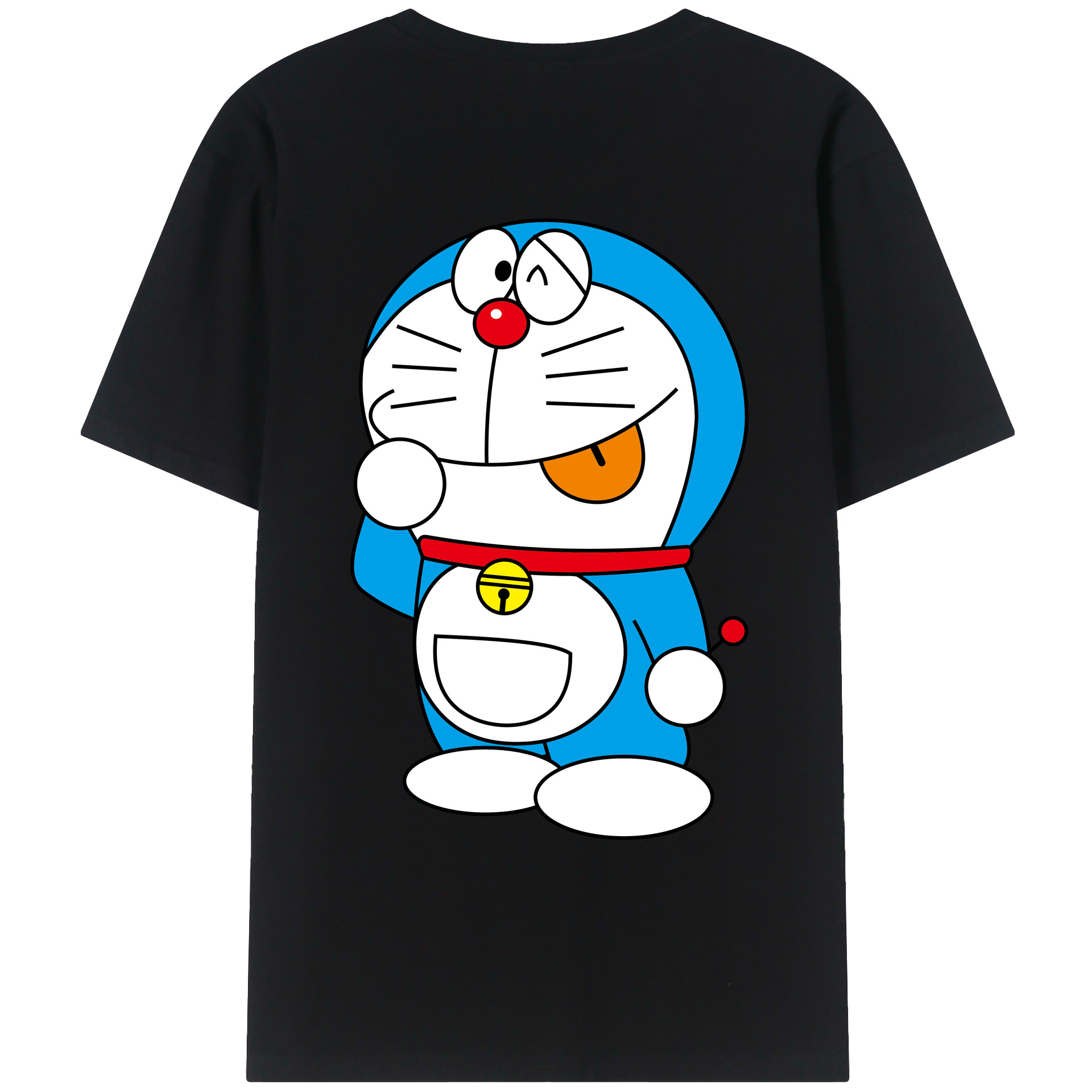 （画像用） ドラえもん Doraemon 綿100％ メンズ半袖Tシャツ（バックプリント） 通気性