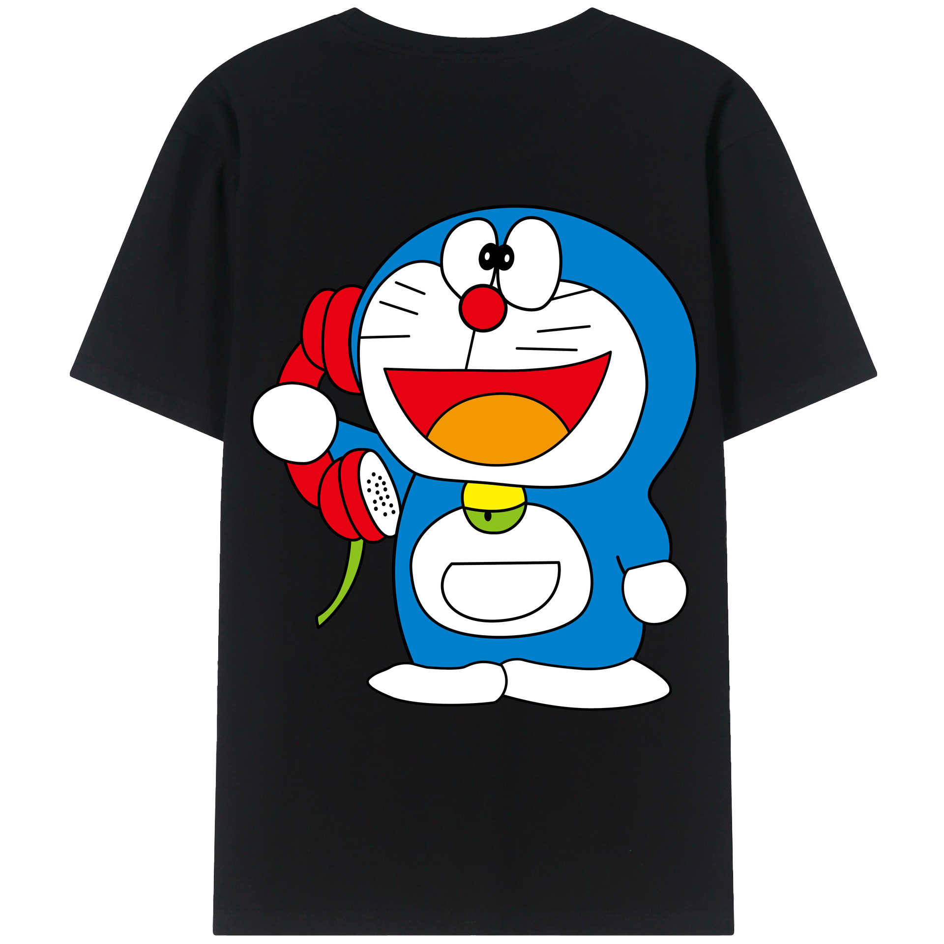 （画像用） ドラえもん Doraemon 綿100％ メンズ半袖Tシャツ（バックプリント） 通気性