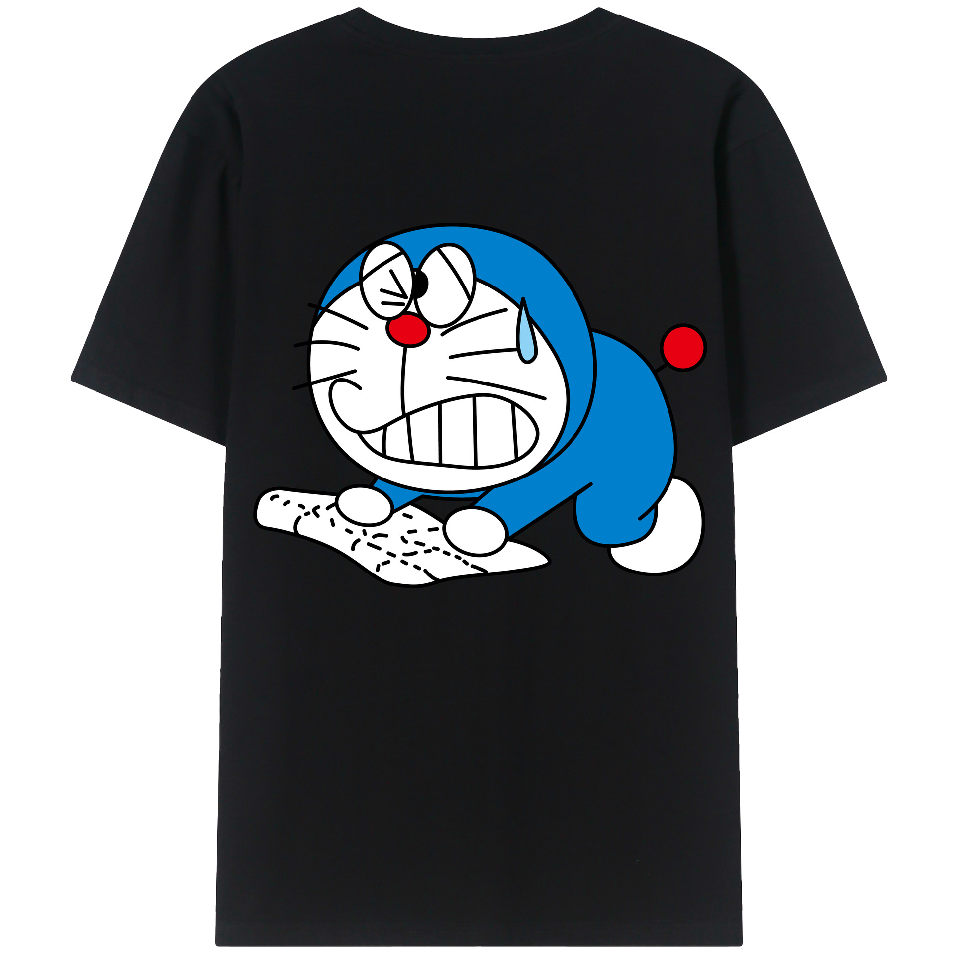 （画像用） ドラえもん Doraemon 綿100％ メンズ半袖Tシャツ（バックプリント） 通気性