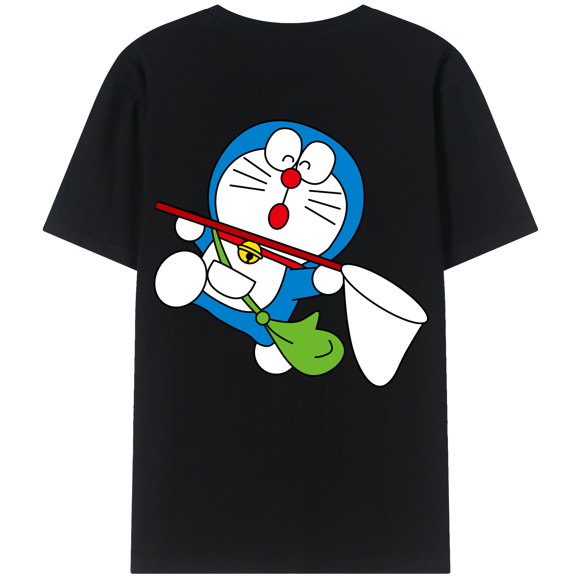 （画像用） ドラえもん Doraemon 綿100％ メンズ半袖Tシャツ（バックプリント） 通気性