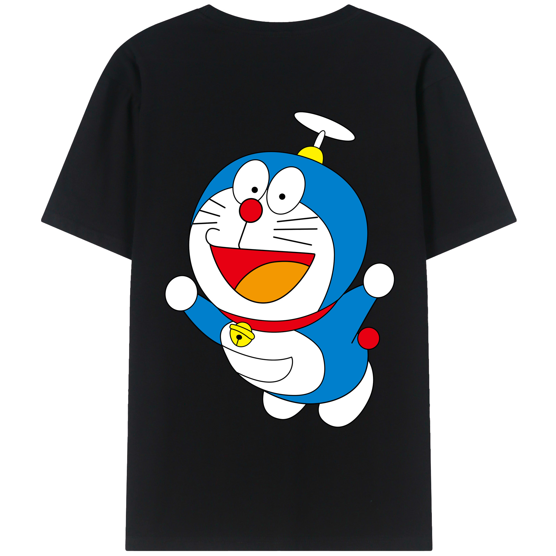 （画像用） ドラえもん Doraemon 綿100％ メンズ半袖Tシャツ（バックプリント） 通気性