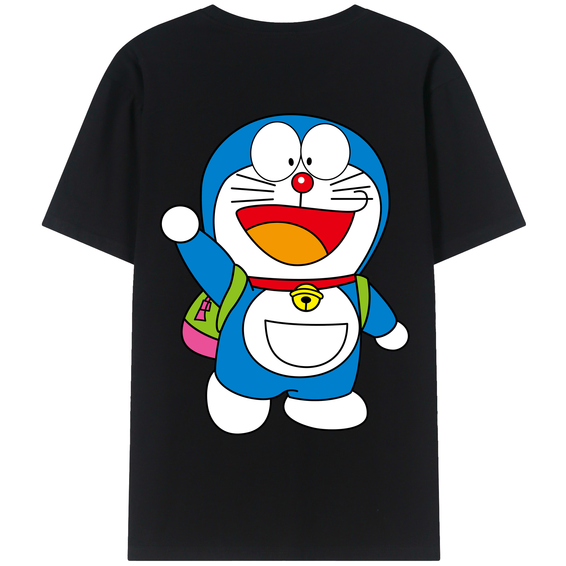 （画像用） ドラえもん Doraemon 綿100％ メンズ半袖Tシャツ（バックプリント） 通気性