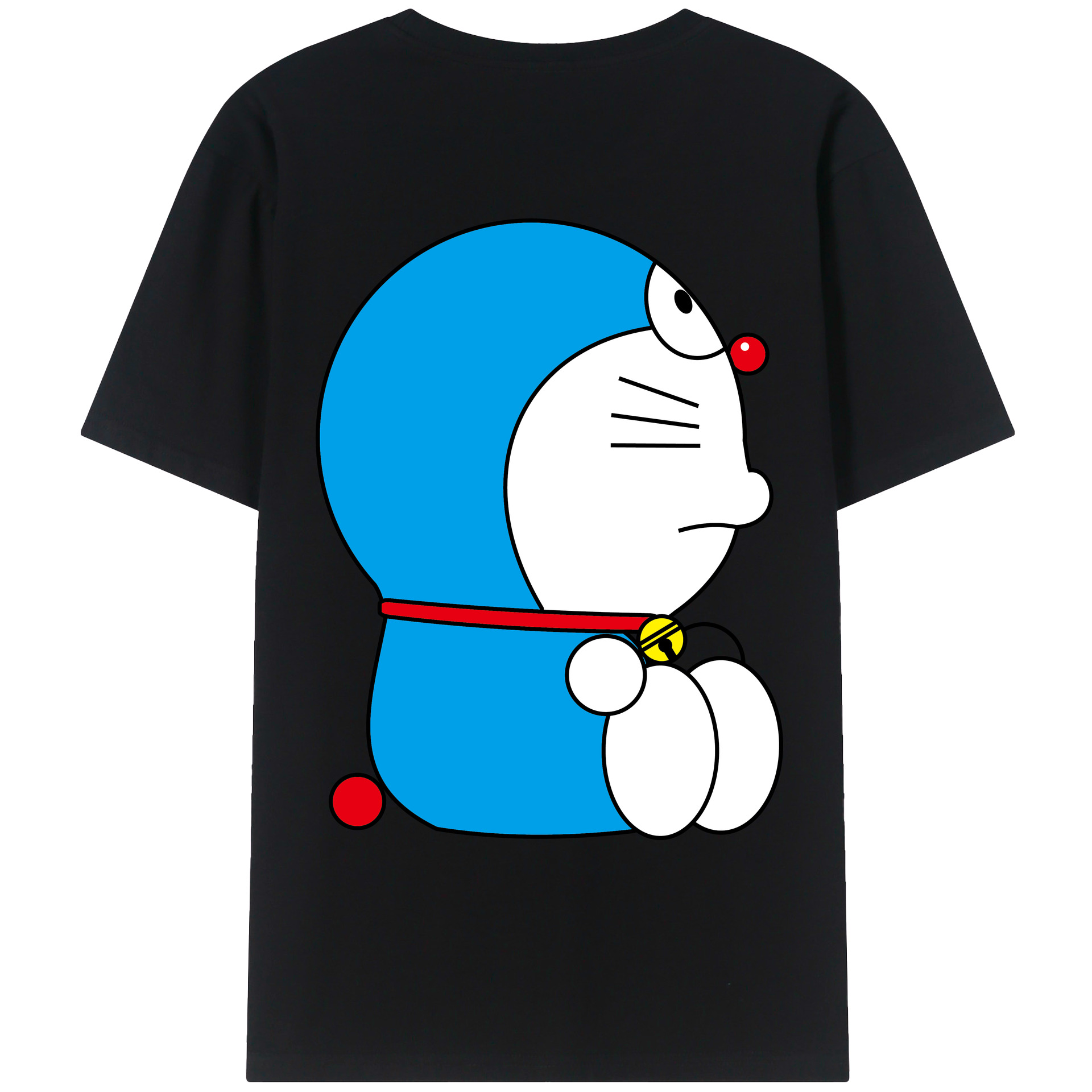 （画像用） ドラえもん Doraemon 綿100％ メンズ半袖Tシャツ（バックプリント） 通気性
