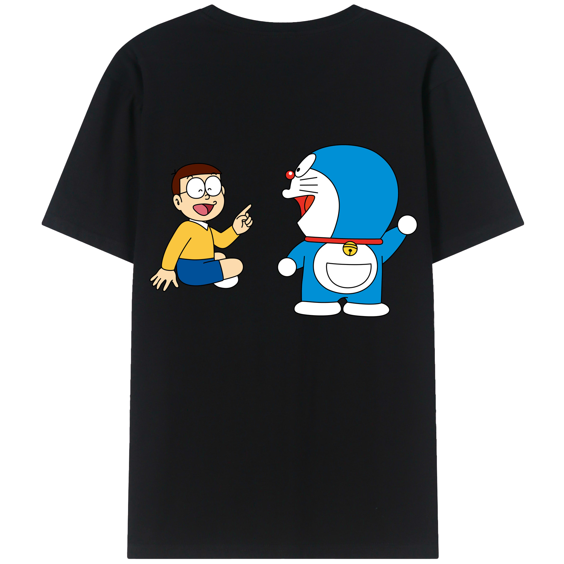 （画像用） ドラえもん Doraemon 綿100％ メンズ半袖Tシャツ（バックプリント） 通気性