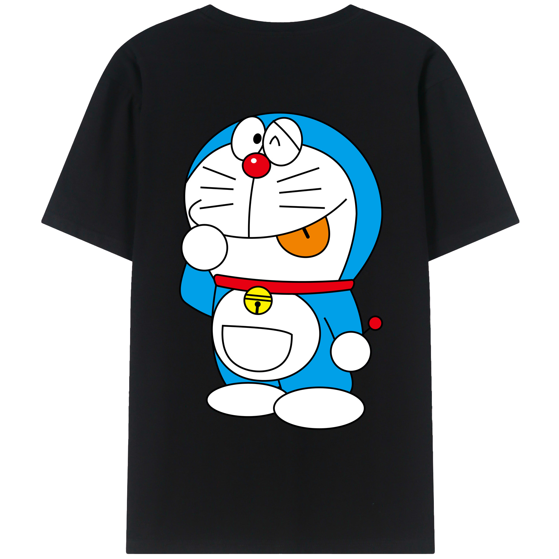 （画像用） ドラえもん Doraemon 綿100％ メンズ半袖Tシャツ（バックプリント） 通気性
