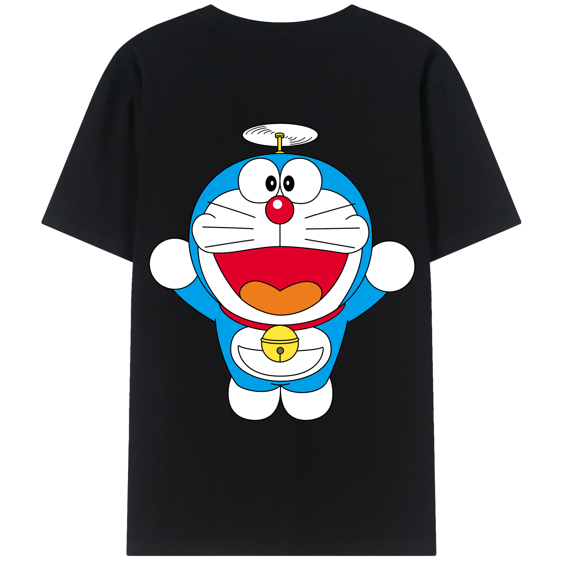 （画像用） ドラえもん Doraemon 綿100％ メンズ半袖Tシャツ（バックプリント） 通気性
