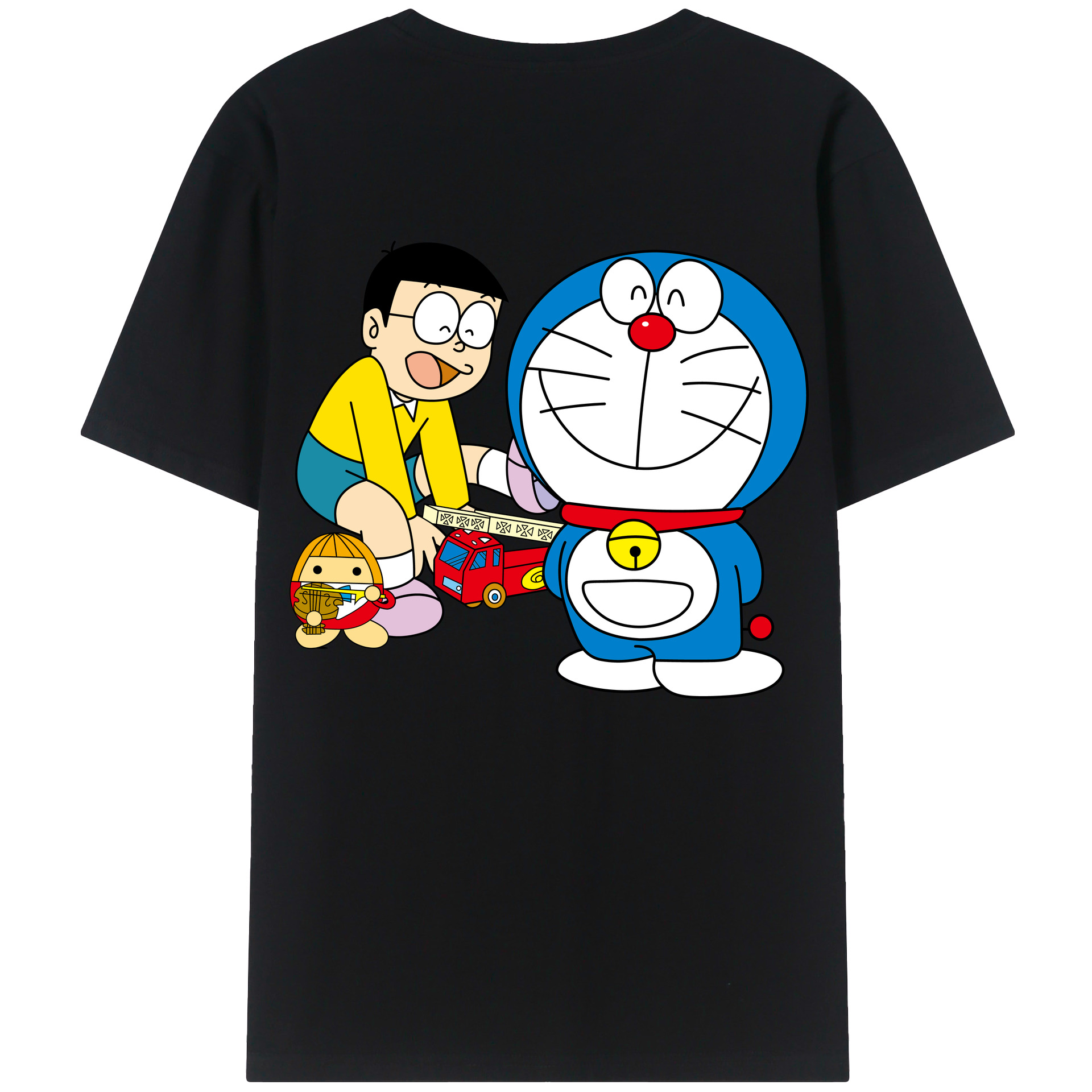 （画像用） ドラえもん Doraemon 綿100％ メンズ半袖Tシャツ（バックプリント） 通気性