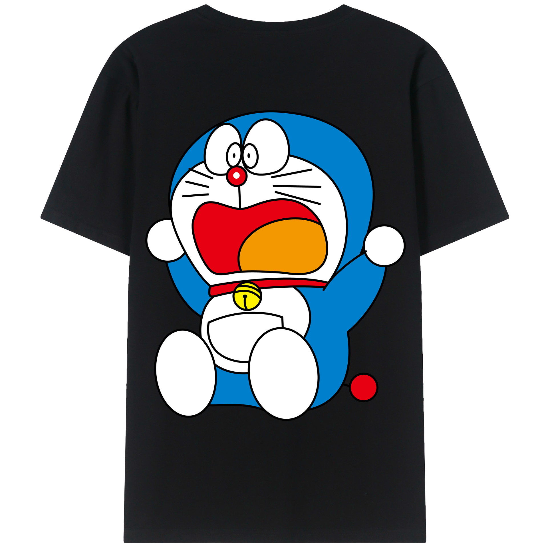 （画像用） ドラえもん Doraemon 綿100％ メンズ半袖Tシャツ（バックプリント） 通気性