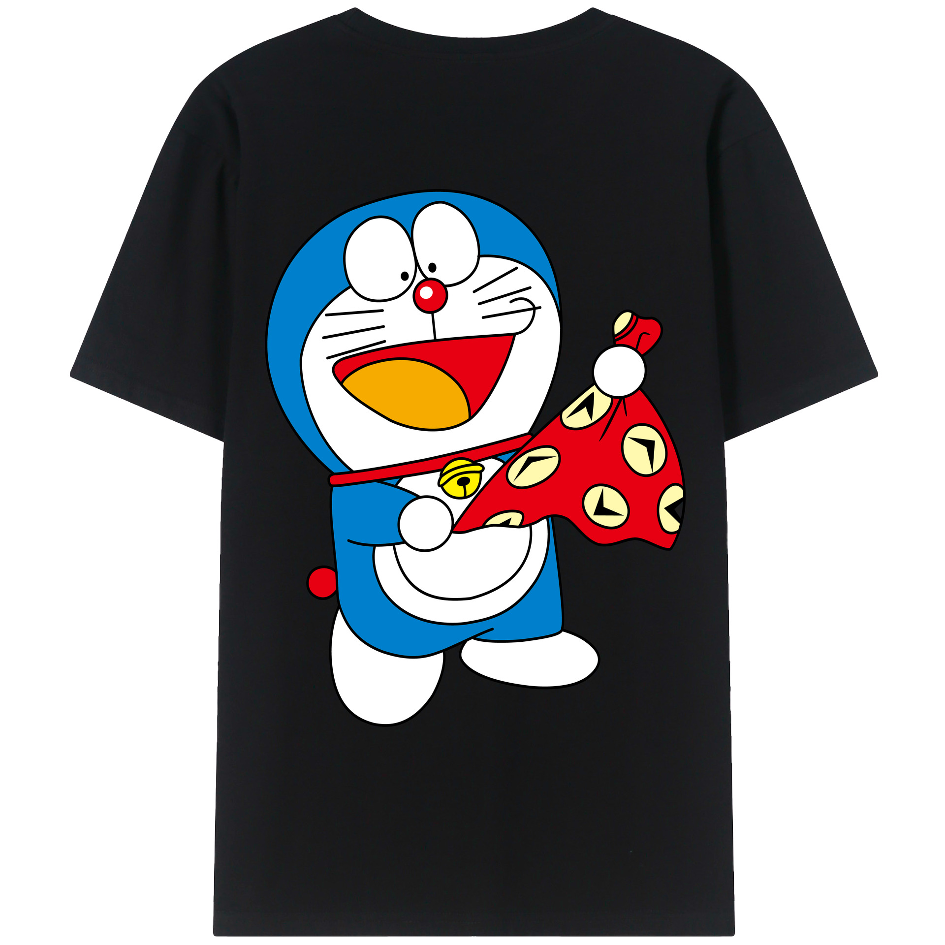 （画像用） ドラえもん Doraemon 綿100％ メンズ半袖Tシャツ（バックプリント） 通気性