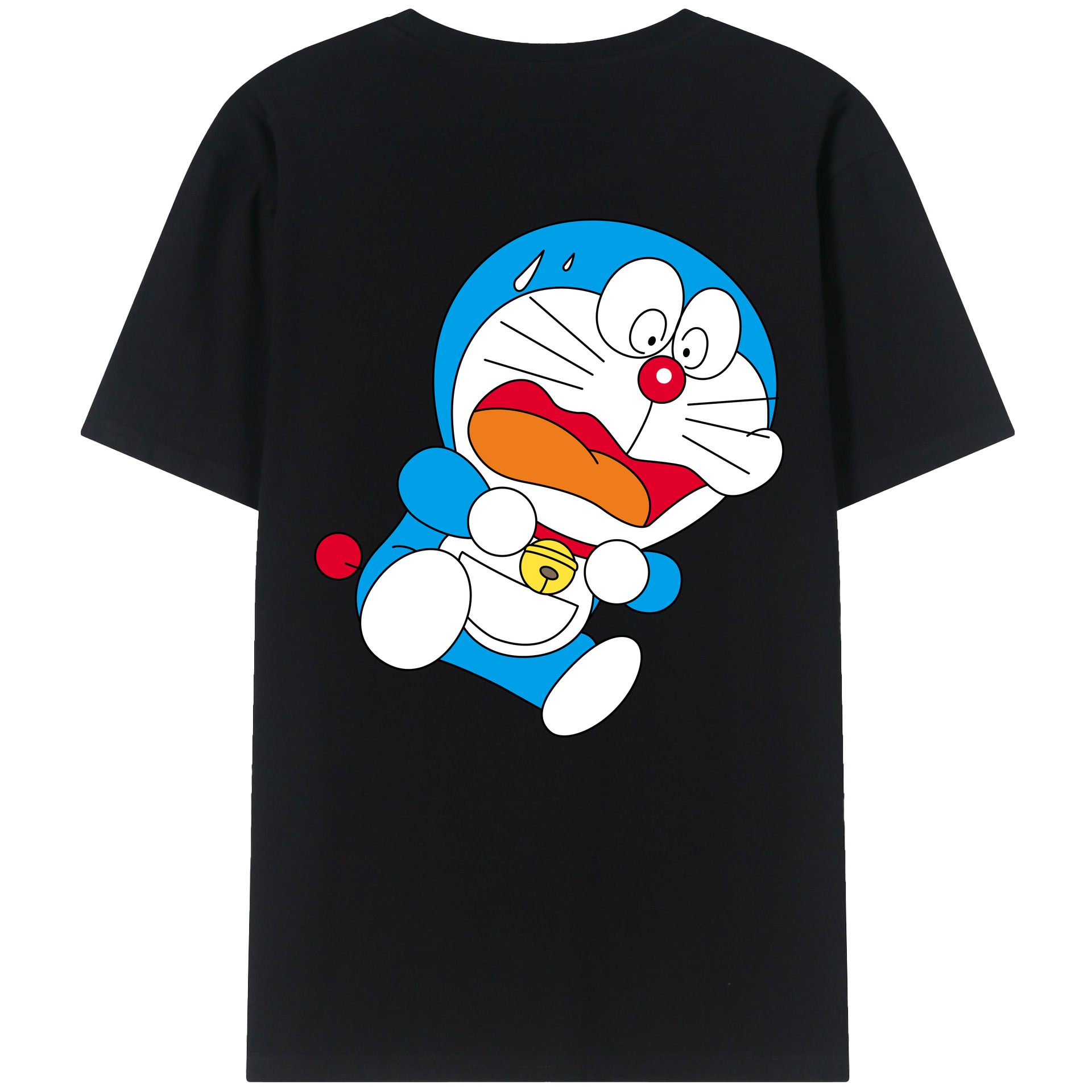 （画像用） ドラえもん Doraemon 綿100％ メンズ半袖Tシャツ（バックプリント） 通気性