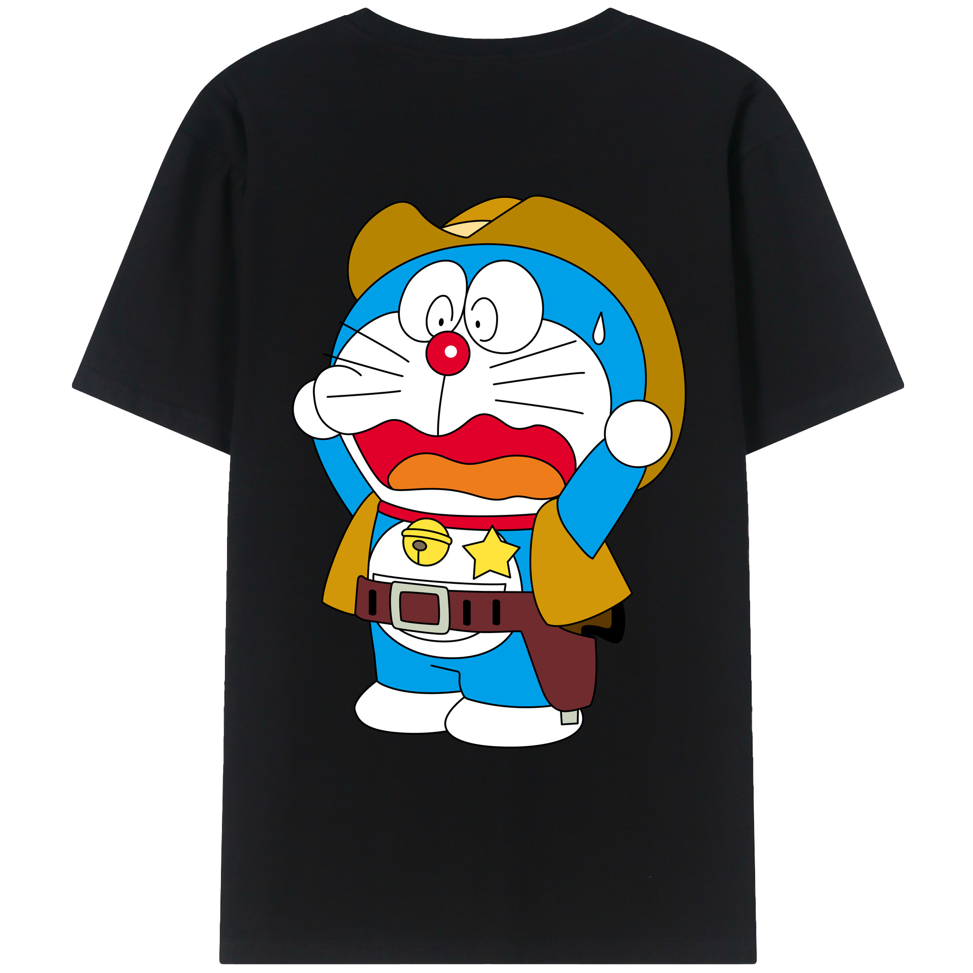 （画像用） ドラえもん Doraemon 綿100％ メンズ半袖Tシャツ（バックプリント） 通気性