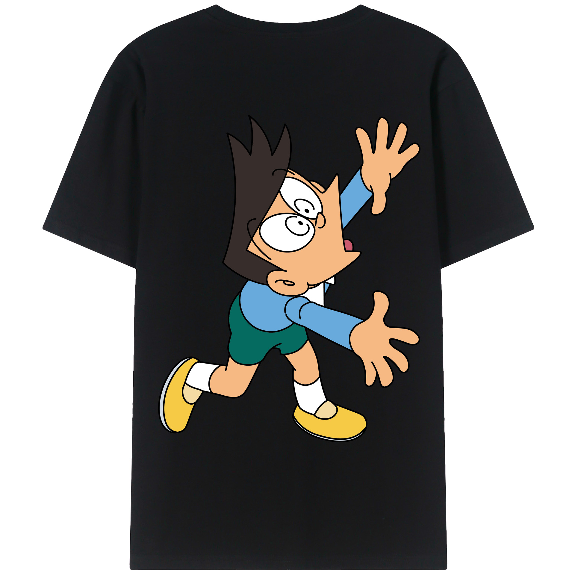 （画像用） ドラえもん 骨川 スネ夫 Doraemon Honekawa Suneo 綿100％ メンズ半袖Tシャツ（バックプリント） 通気性