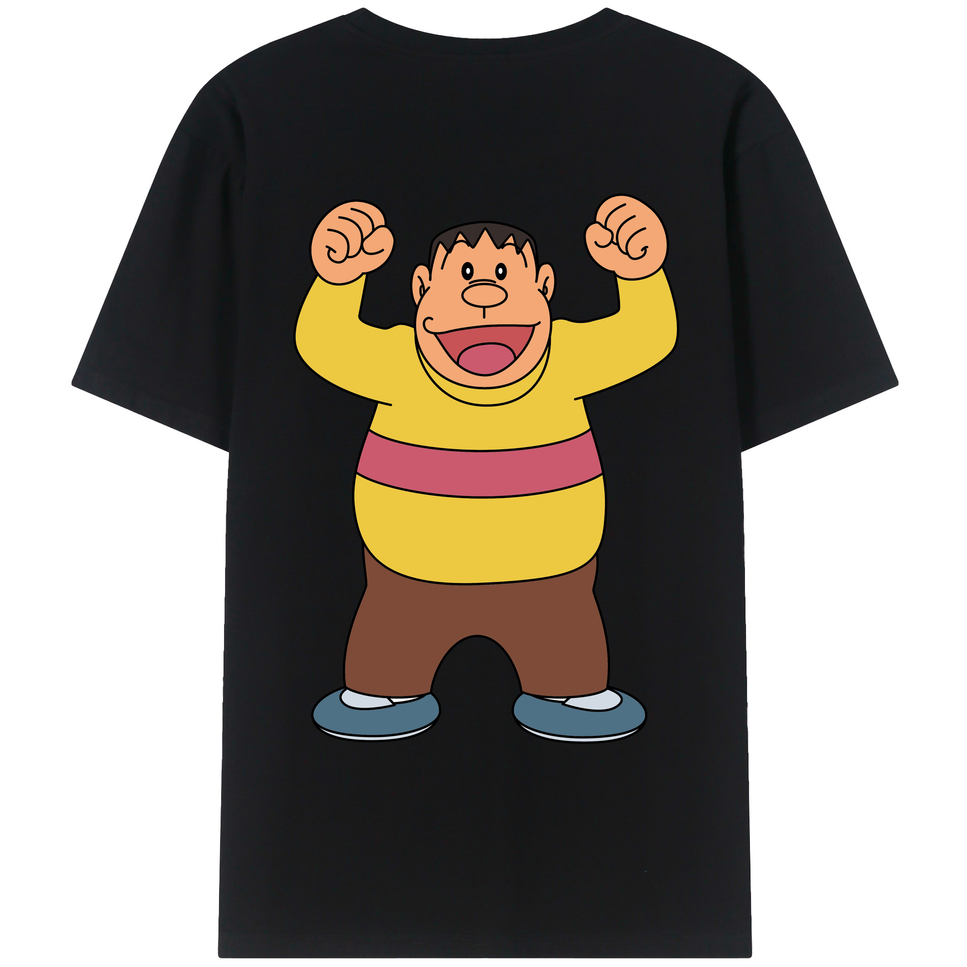 （画像用） ドラえもん 剛田武 Doraemon Gouta Takeshi 綿100％ メンズ半袖Tシャツ（バックプリント） 通気性