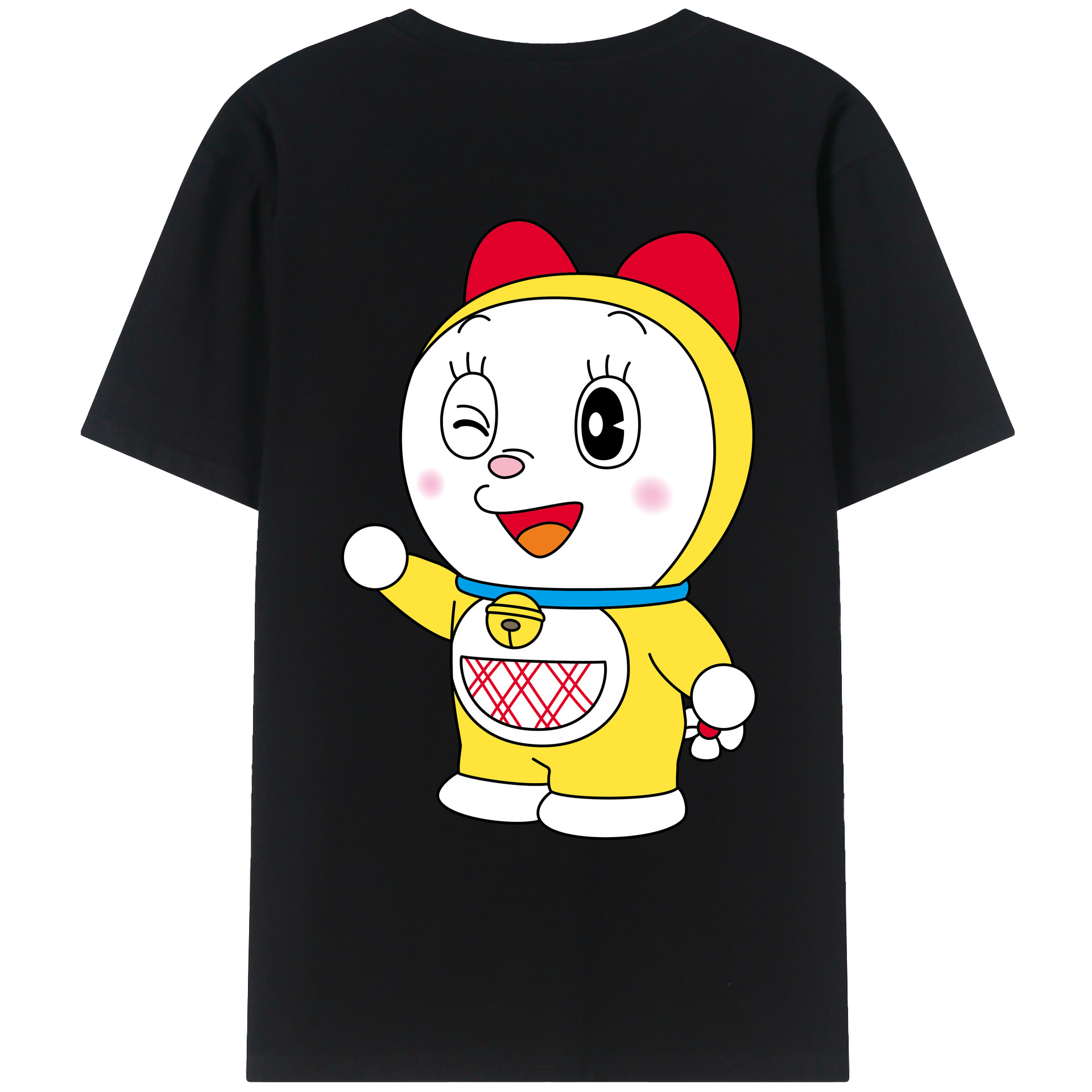 （画像用） ドラえもん ドラミ Doraemon Dorami 綿100％ メンズ半袖Tシャツ（バックプリント） 通気性