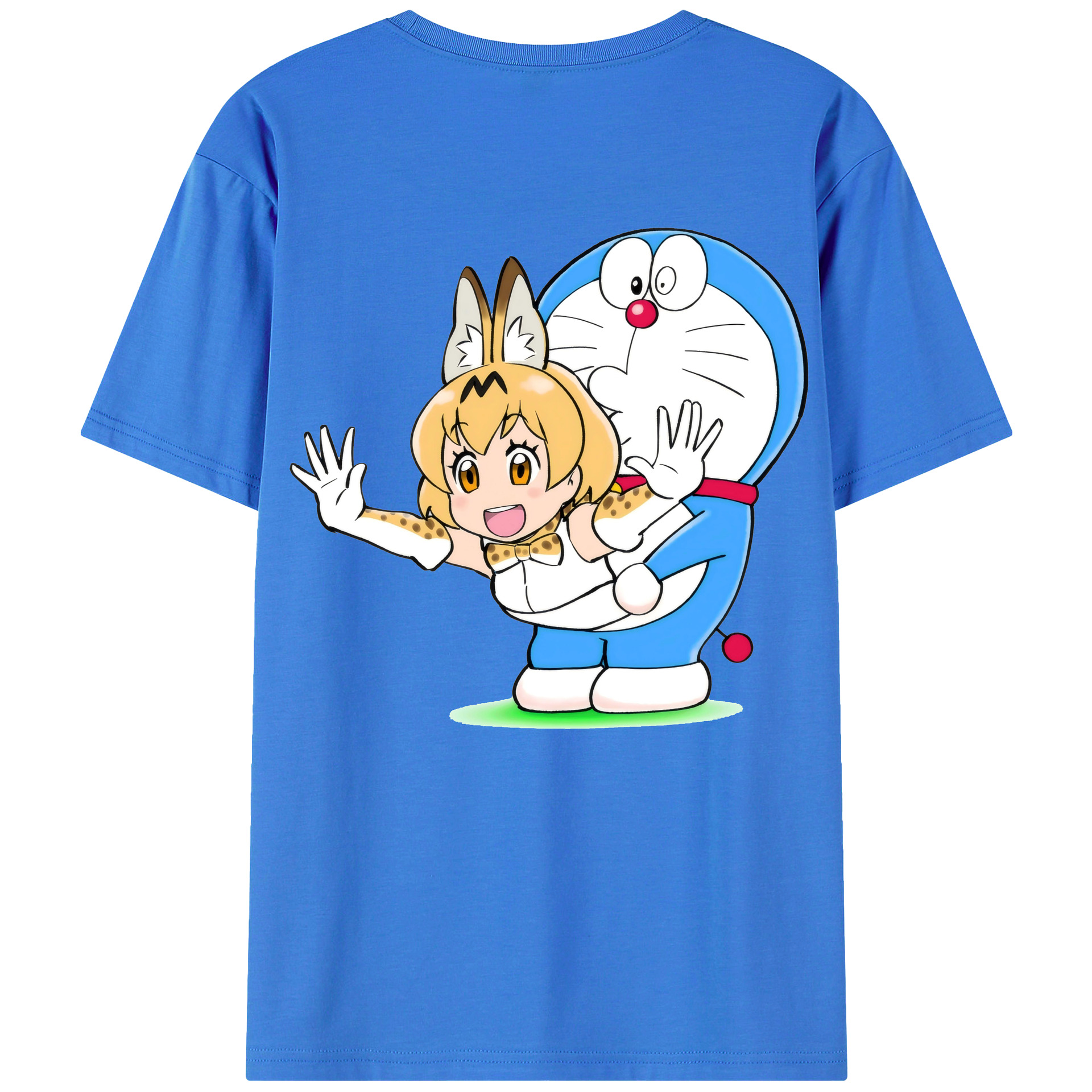 （画像用） ドラえもん Doraemon 綿100％ メンズ半袖Tシャツ（バックプリント） 通気性