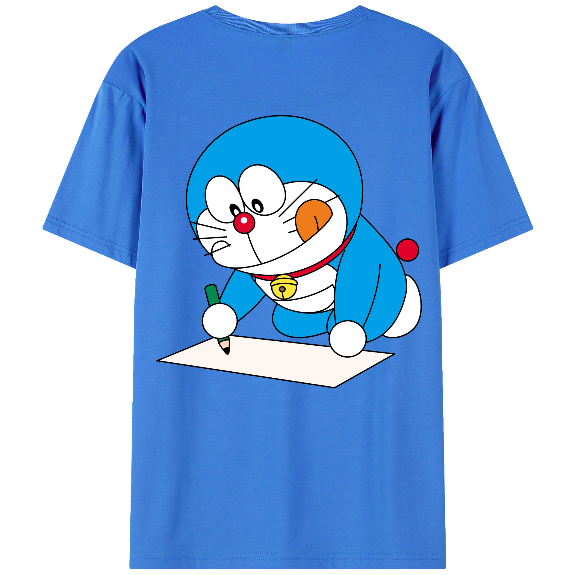 （画像用） ドラえもん Doraemon 綿100％ メンズ半袖Tシャツ（バックプリント） 通気性