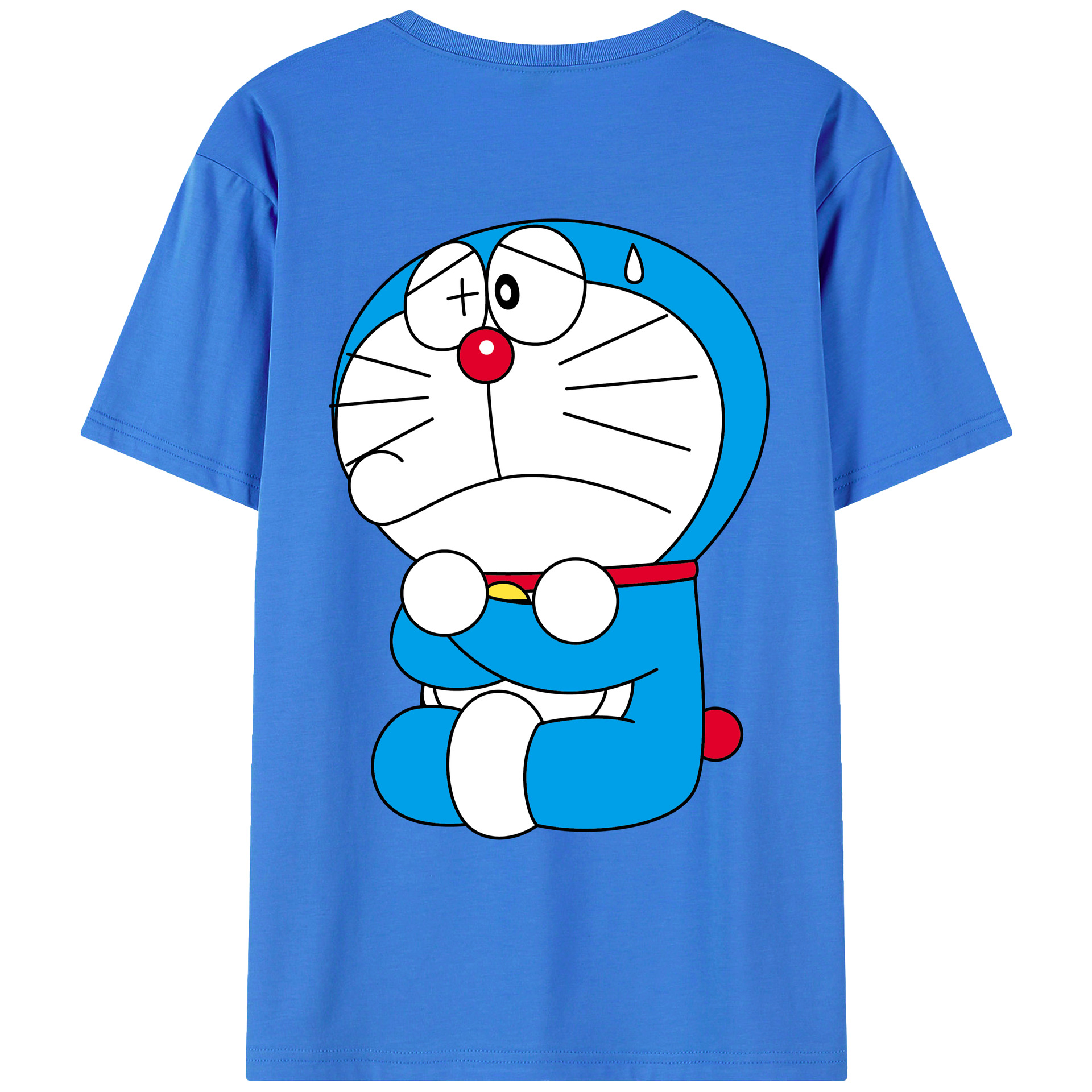 （画像用） ドラえもん Doraemon 綿100％ メンズ半袖Tシャツ（バックプリント） 通気性