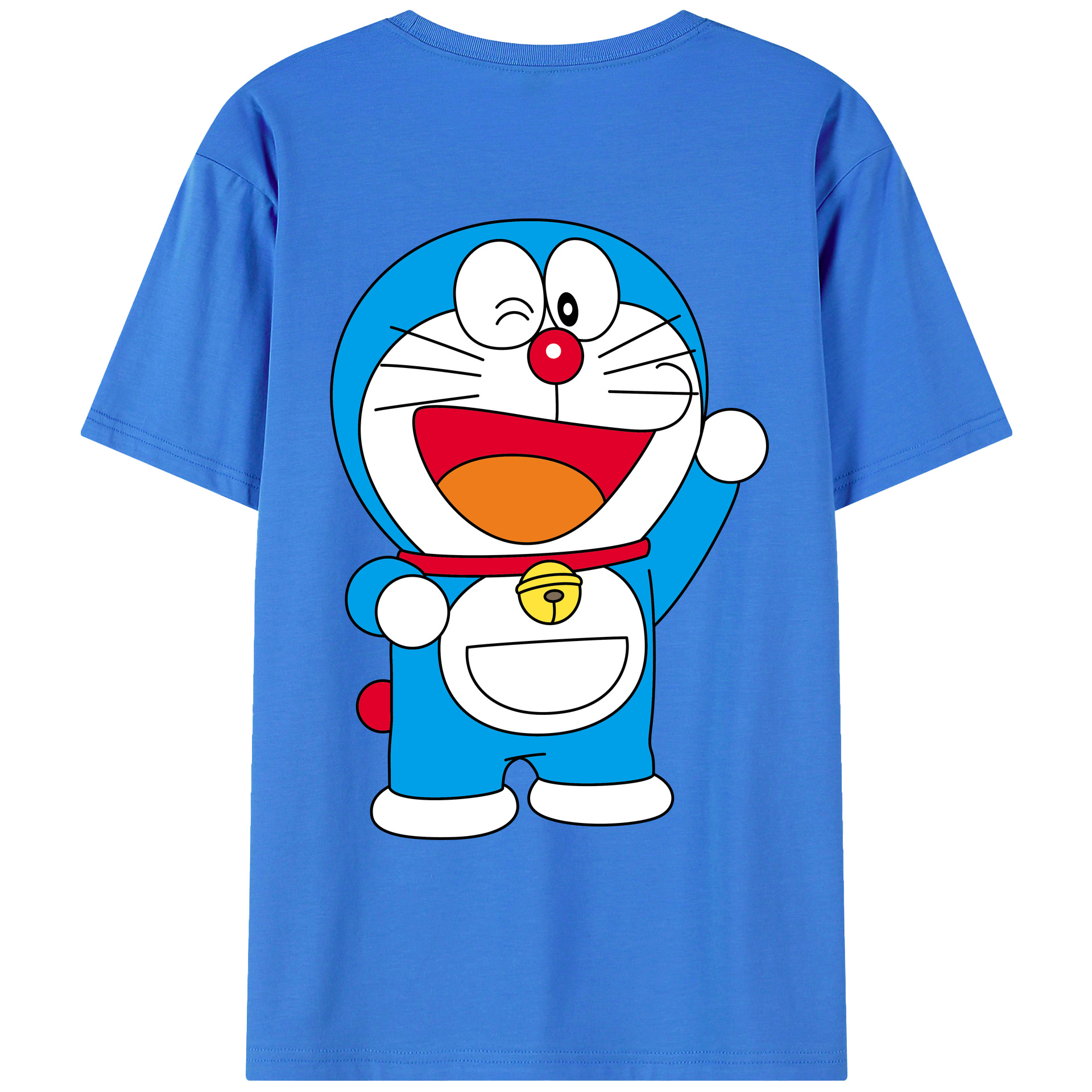 （画像用） ドラえもん Doraemon 綿100％ メンズ半袖Tシャツ（バックプリント） 通気性