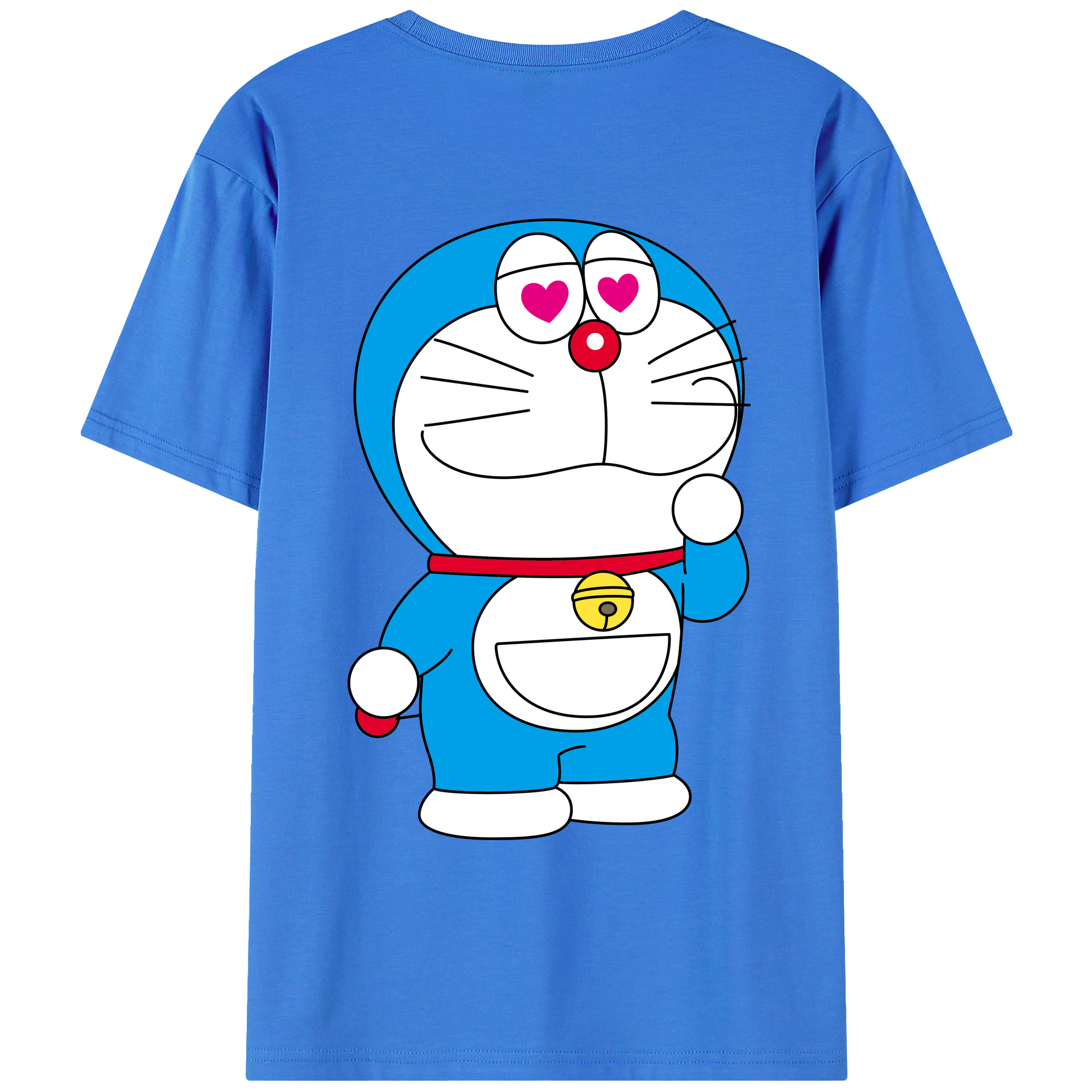 （画像用） ドラえもん Doraemon 綿100％ メンズ半袖Tシャツ（バックプリント） 通気性