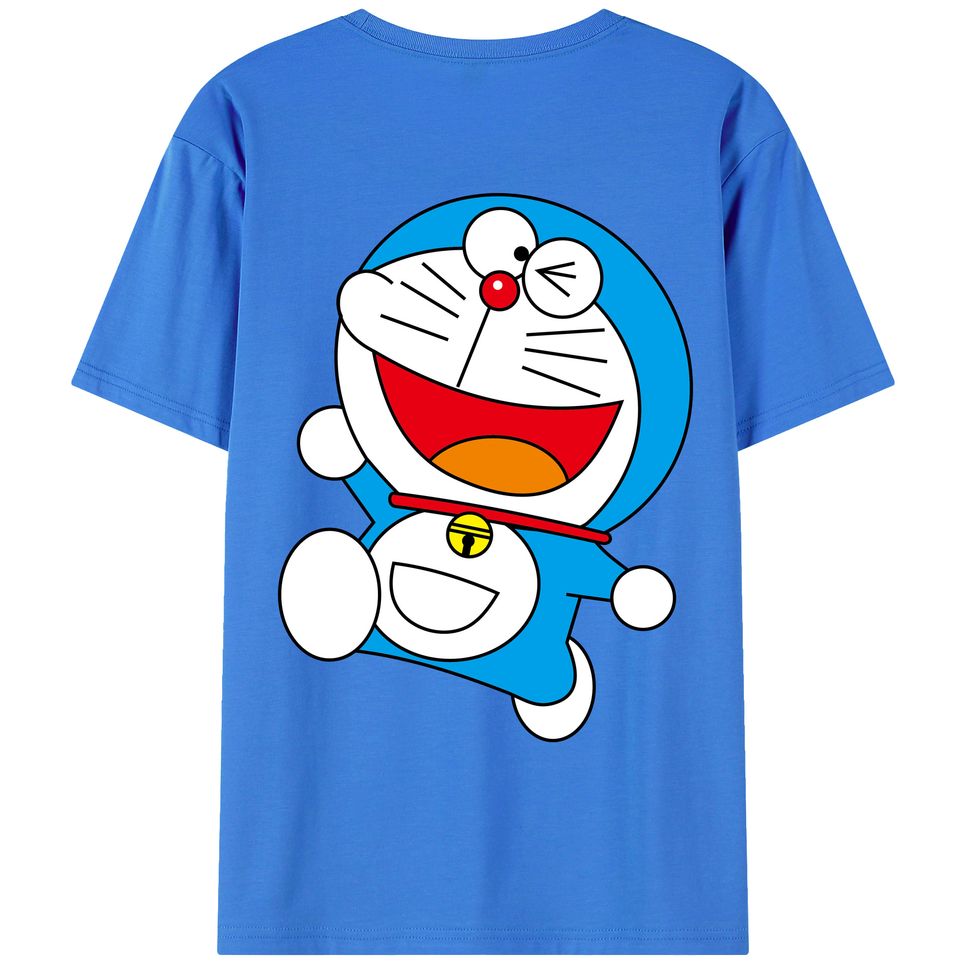 （画像用） ドラえもん Doraemon 綿100％ メンズ半袖Tシャツ（バックプリント） 通気性